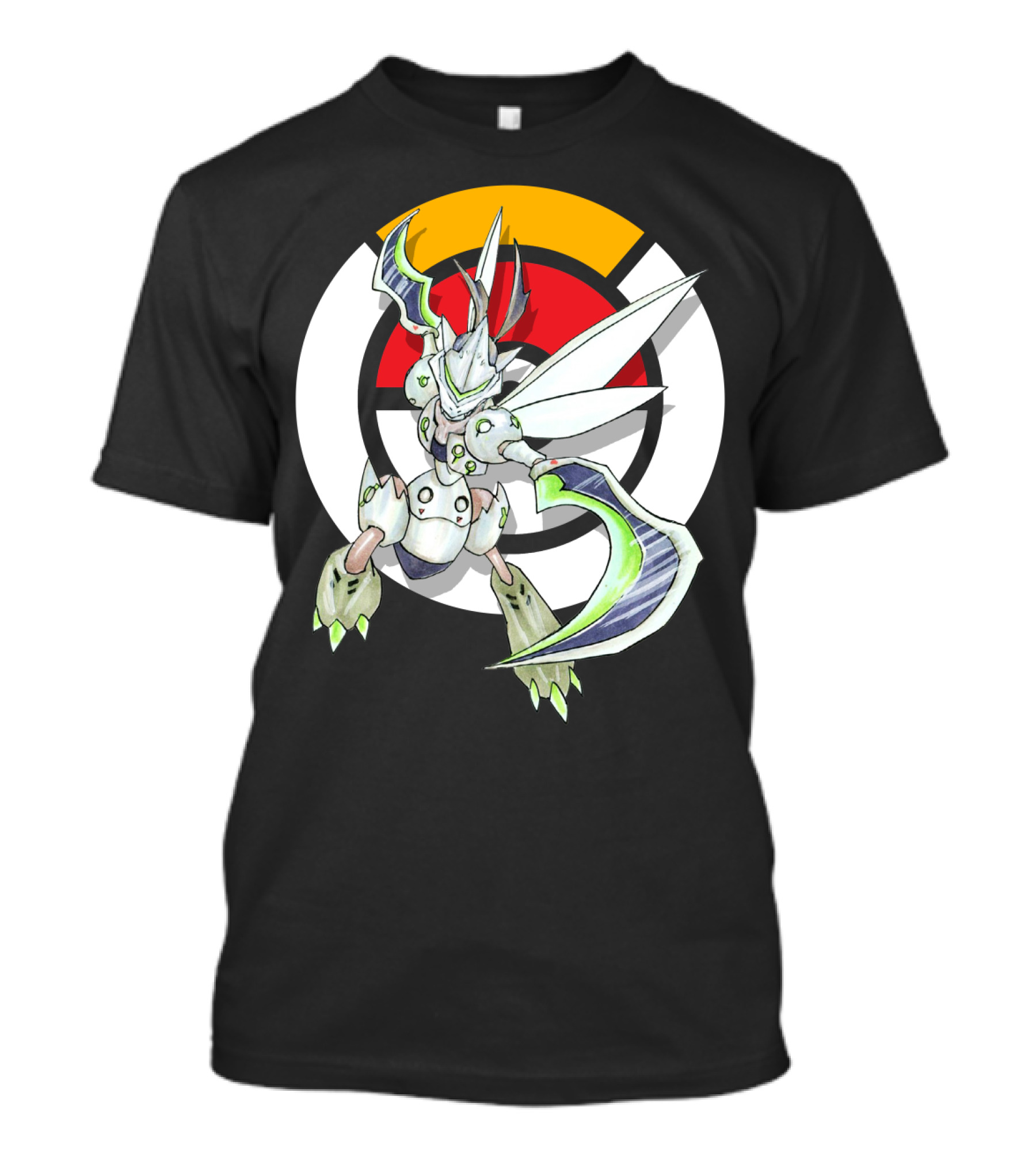 POKEMON X OVER SCYTHER X GENJI Logo Collaboration With Iconic Fusion Character T-Shirt