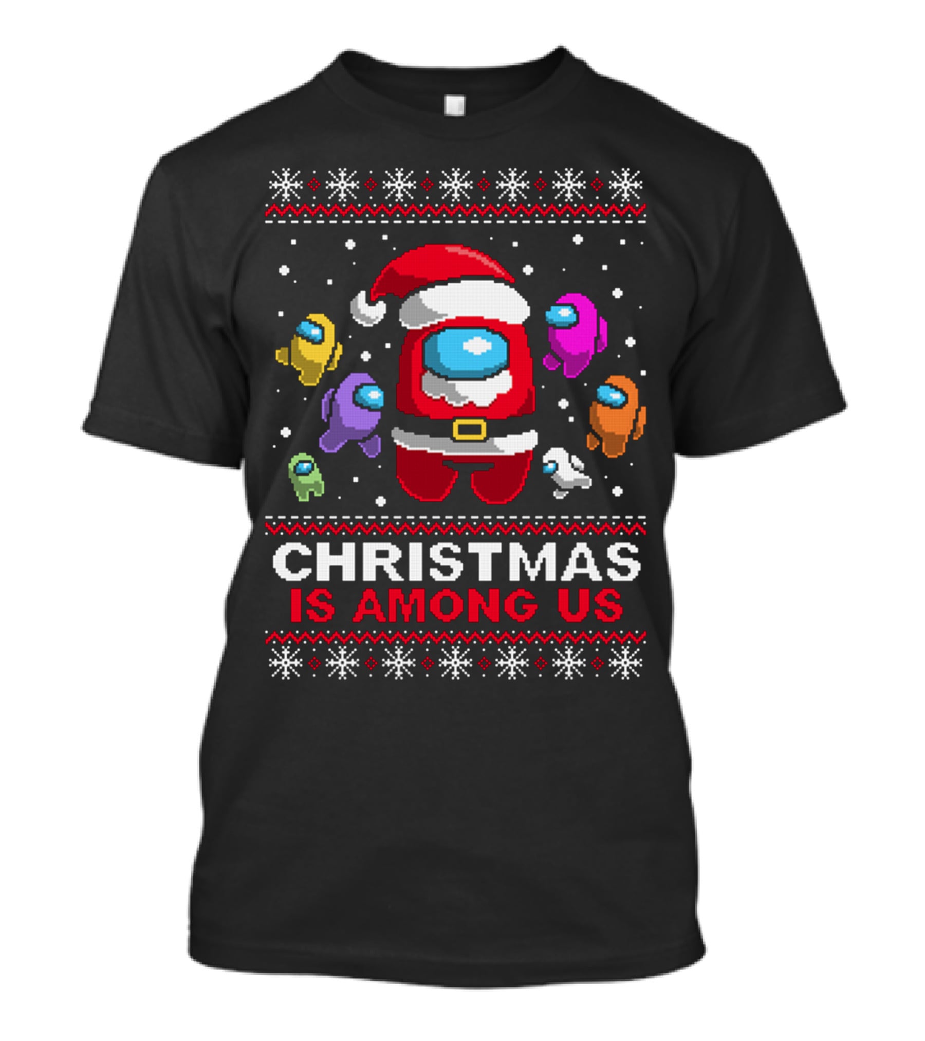 CHRISTMAS IS AMONG US Impostors Santa Snowflakes T-Shirt