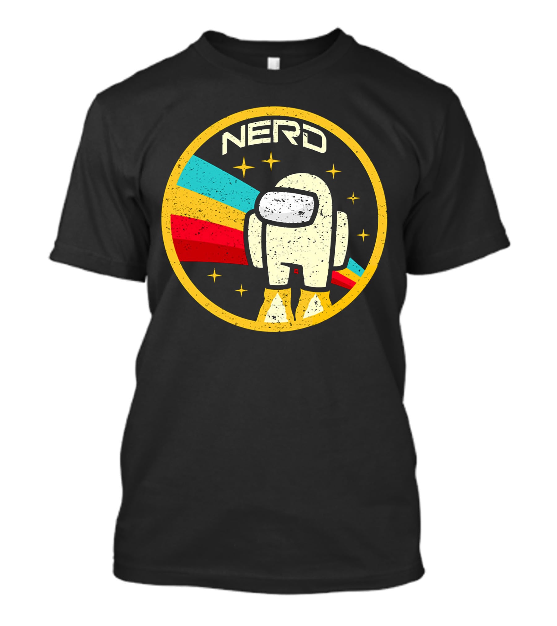 Nerd Among Us Impostors Retro Astronaut Stars T-Shirt