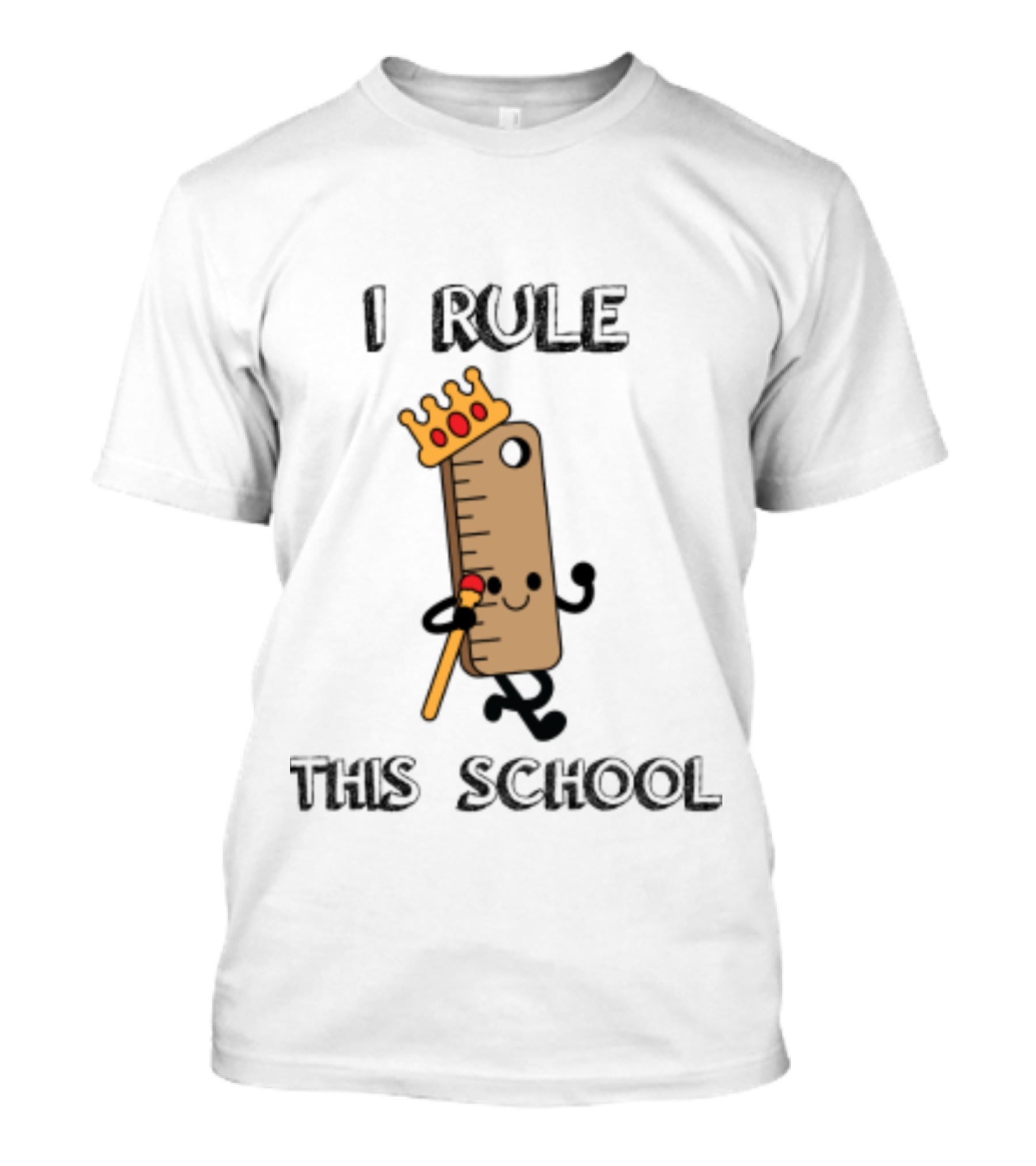 I Rule This School Crowned Ruler Cartoon Back To School T-Shirt