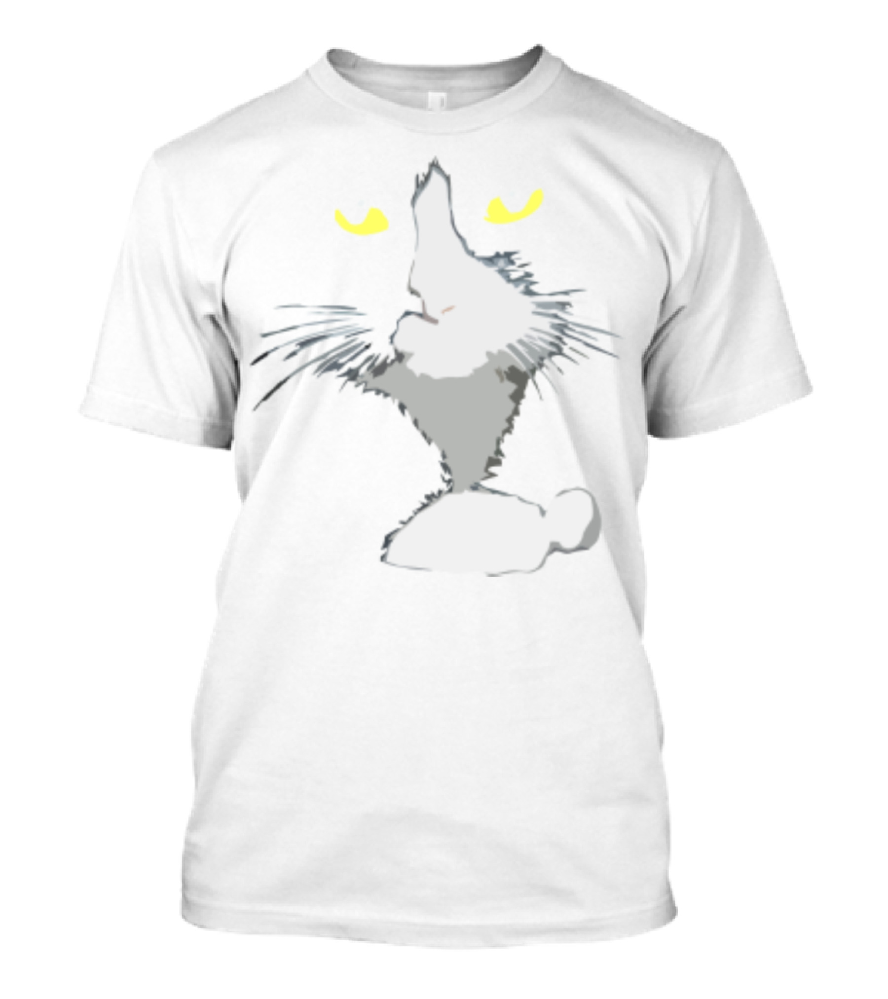 Intriguing Kitty Cats Illustration With Expressive Whiskers And Bright Eyes T-Shirt