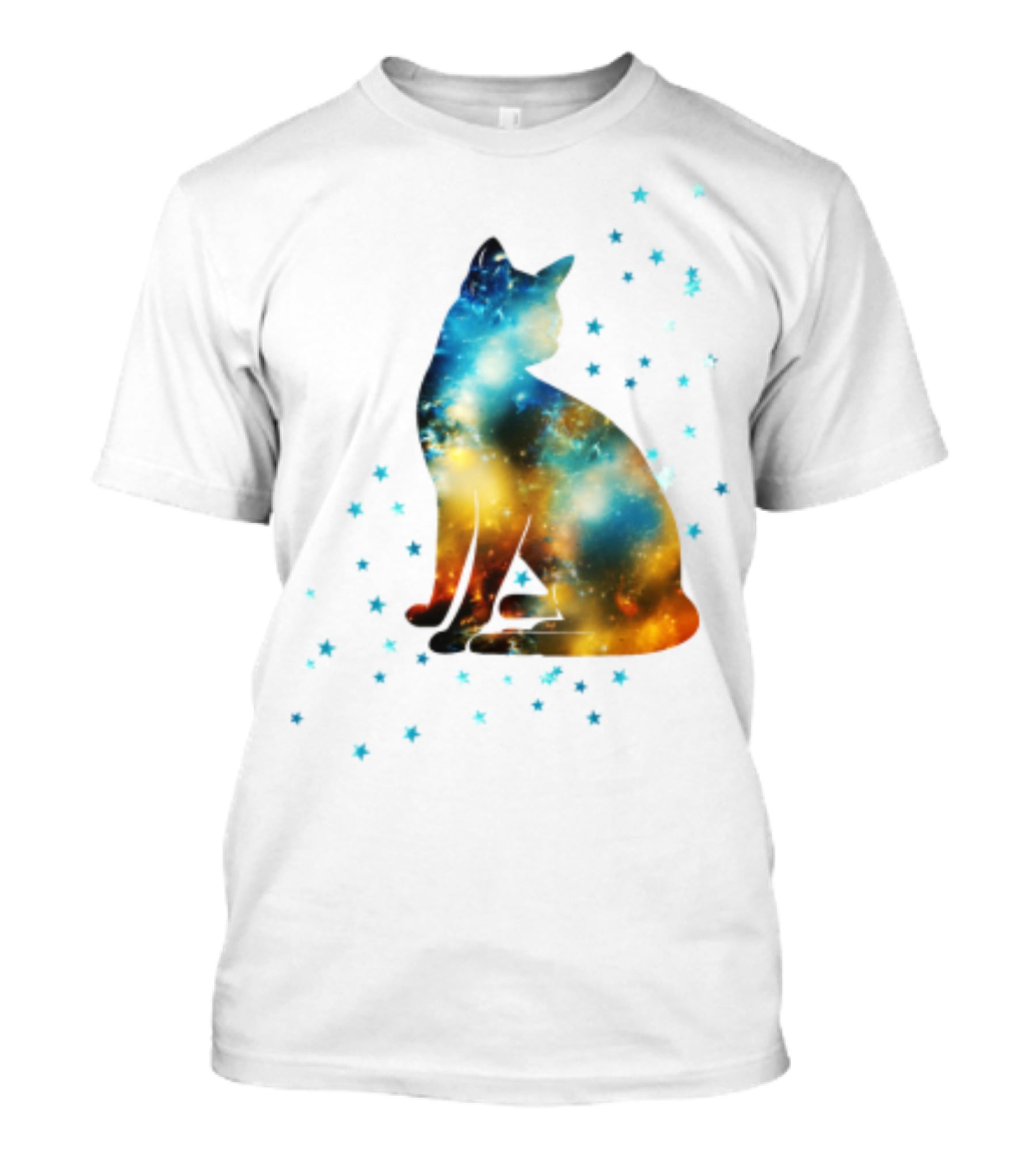 Galaxy Kitty Celestial Cat With Cosmic Stars T-Shirt