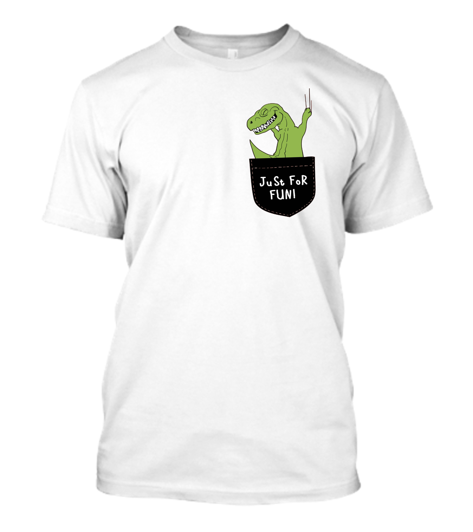 Just For Fun Dinosaur Sitting Inside A Pocket T-Shirt