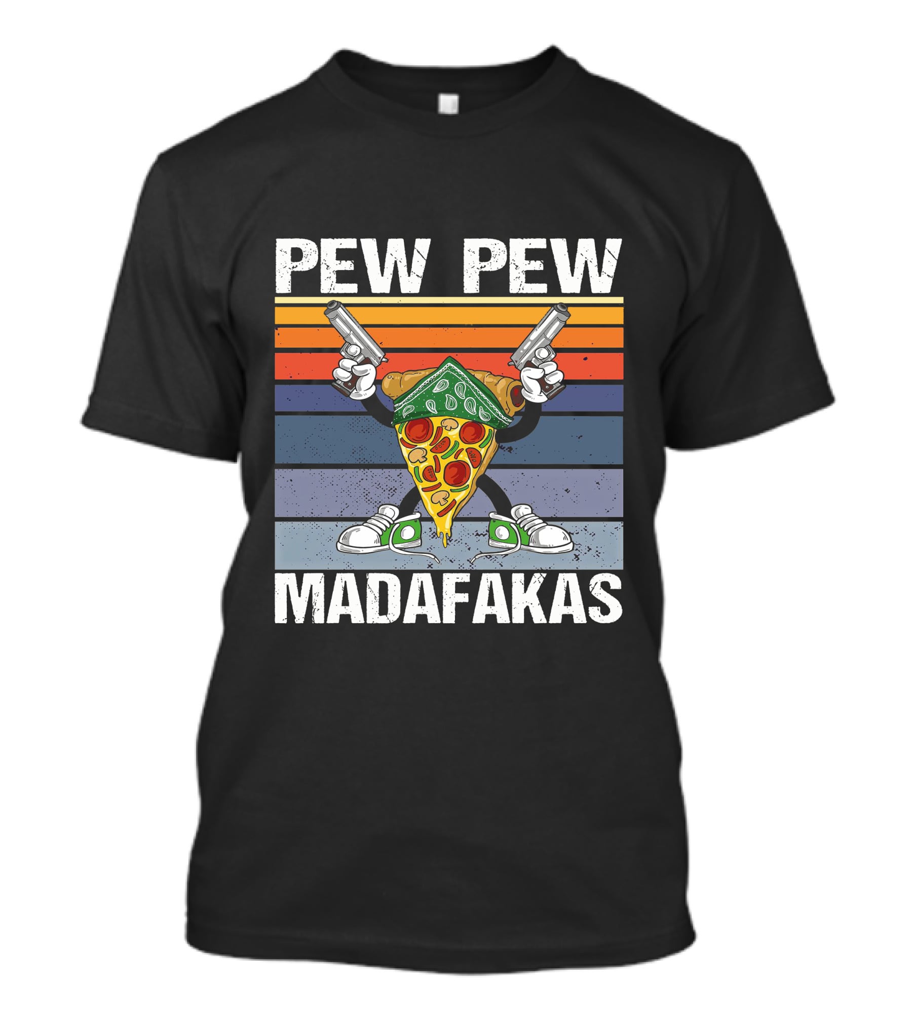 Pew Pew Madafakas Pizza Slice With Guns T-Shirt