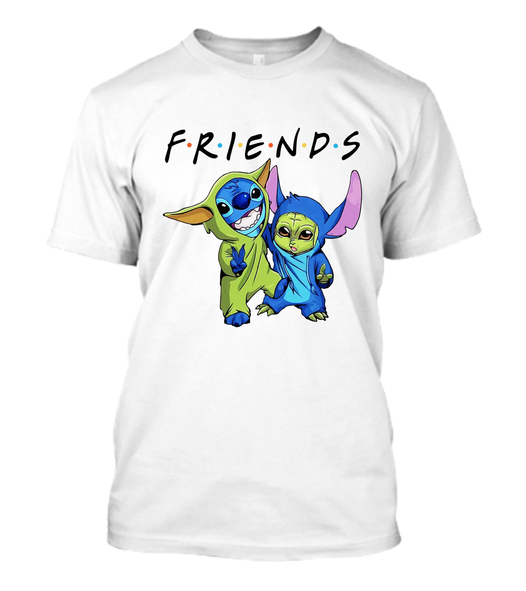 Stitch And Baby Yoda Friends TV Show T-Shirt