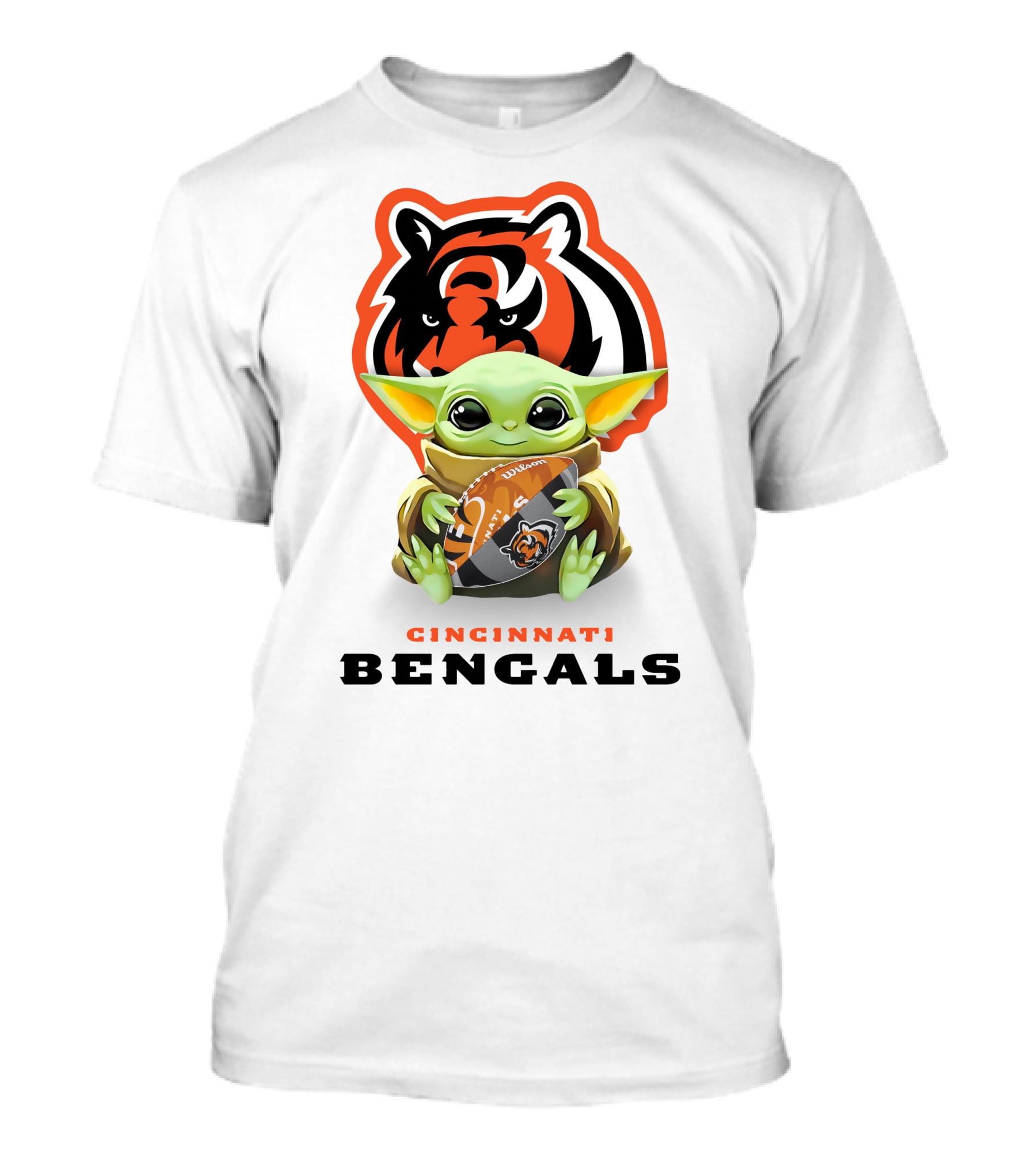 Baby Yoda Hug Cincinnati Bengals Football Team T-Shirt