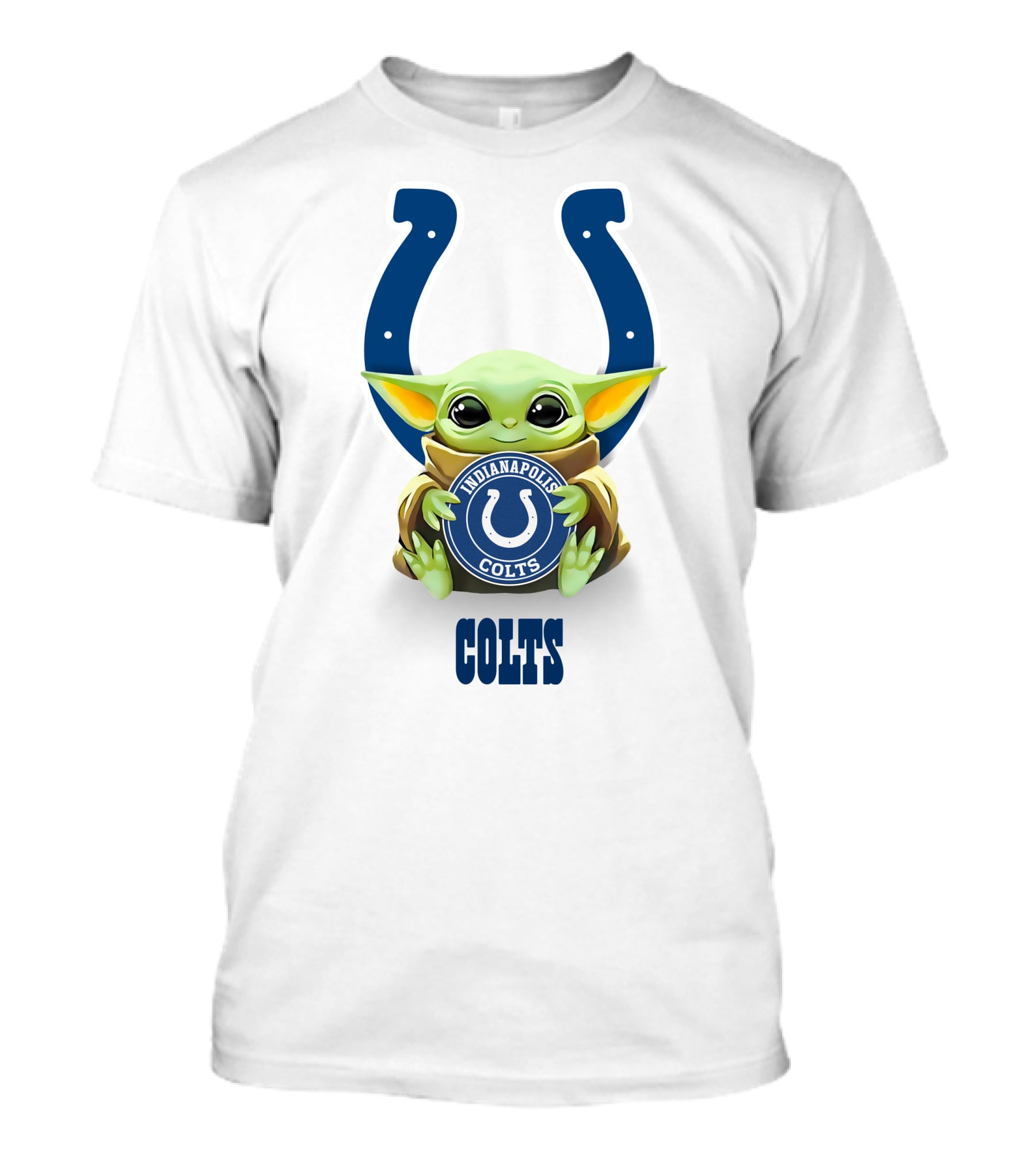Baby Yoda Hugging Indianapolis Colts Horseshoe Colts T-Shirt