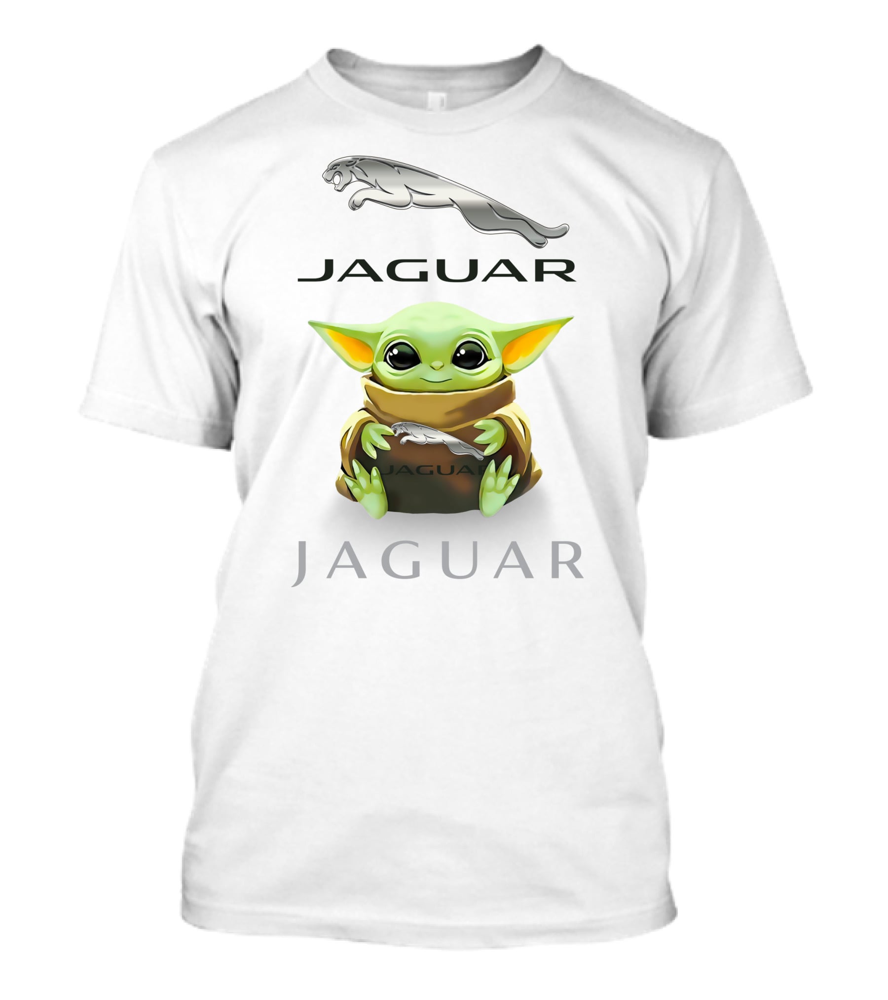 Baby Yoda Holding Jaguar Logo With Jaguar T-Shirt