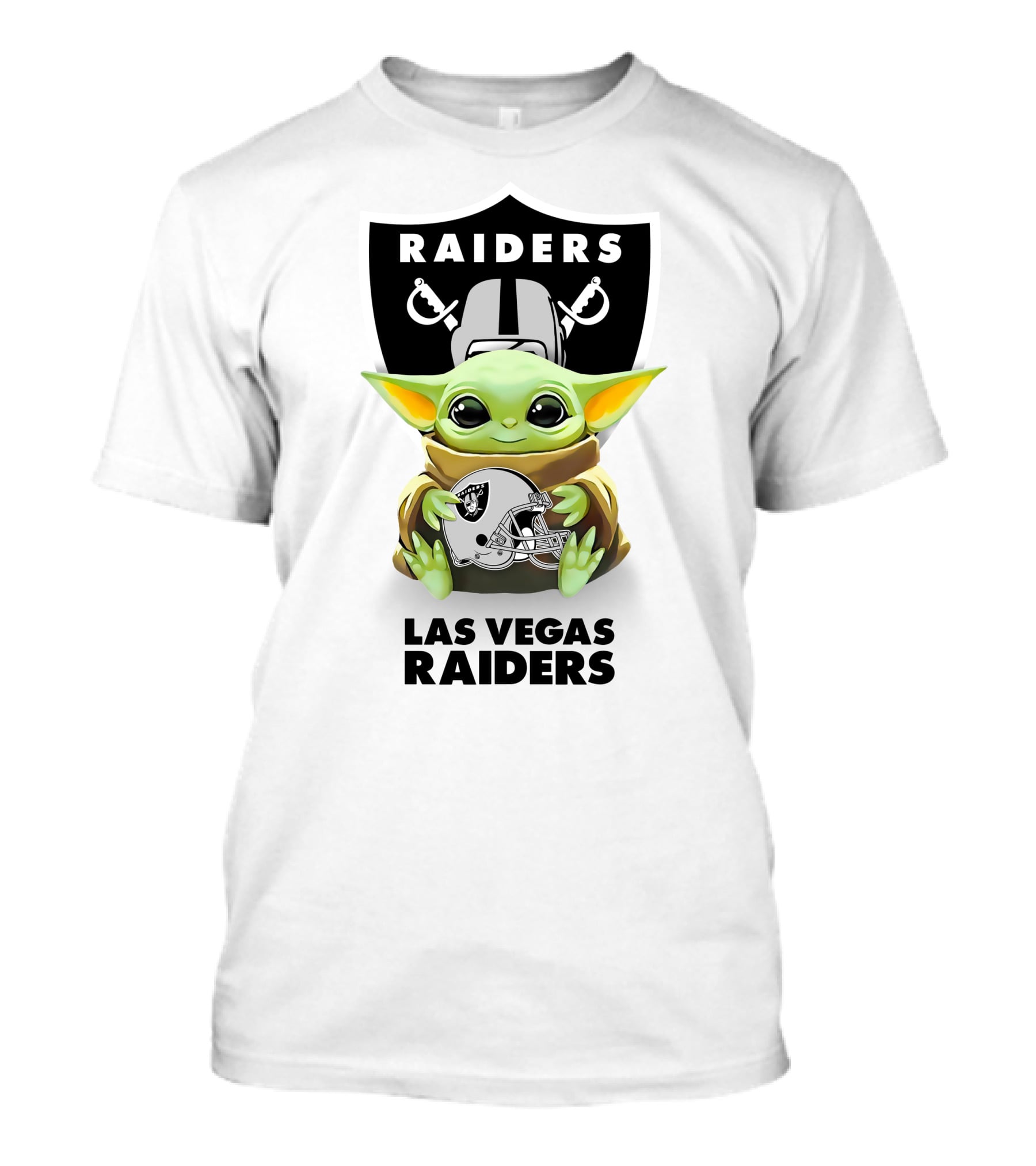 Baby Yoda Hug Raiders Helmet Las Vegas Raiders T-Shirt