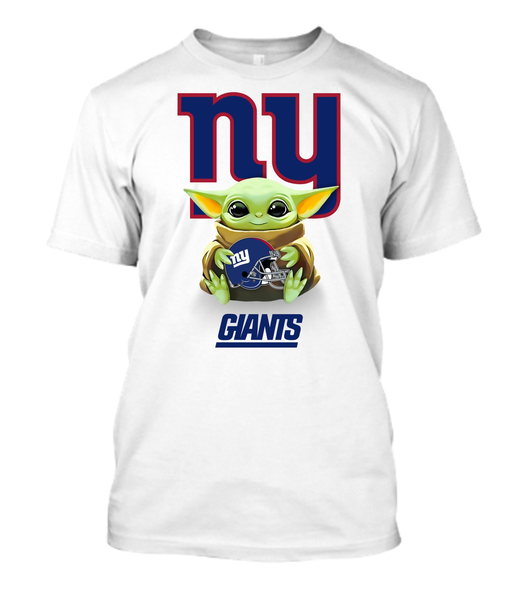 Baby Yoda Holding New York Giants Helmet With Ny T-Shirt