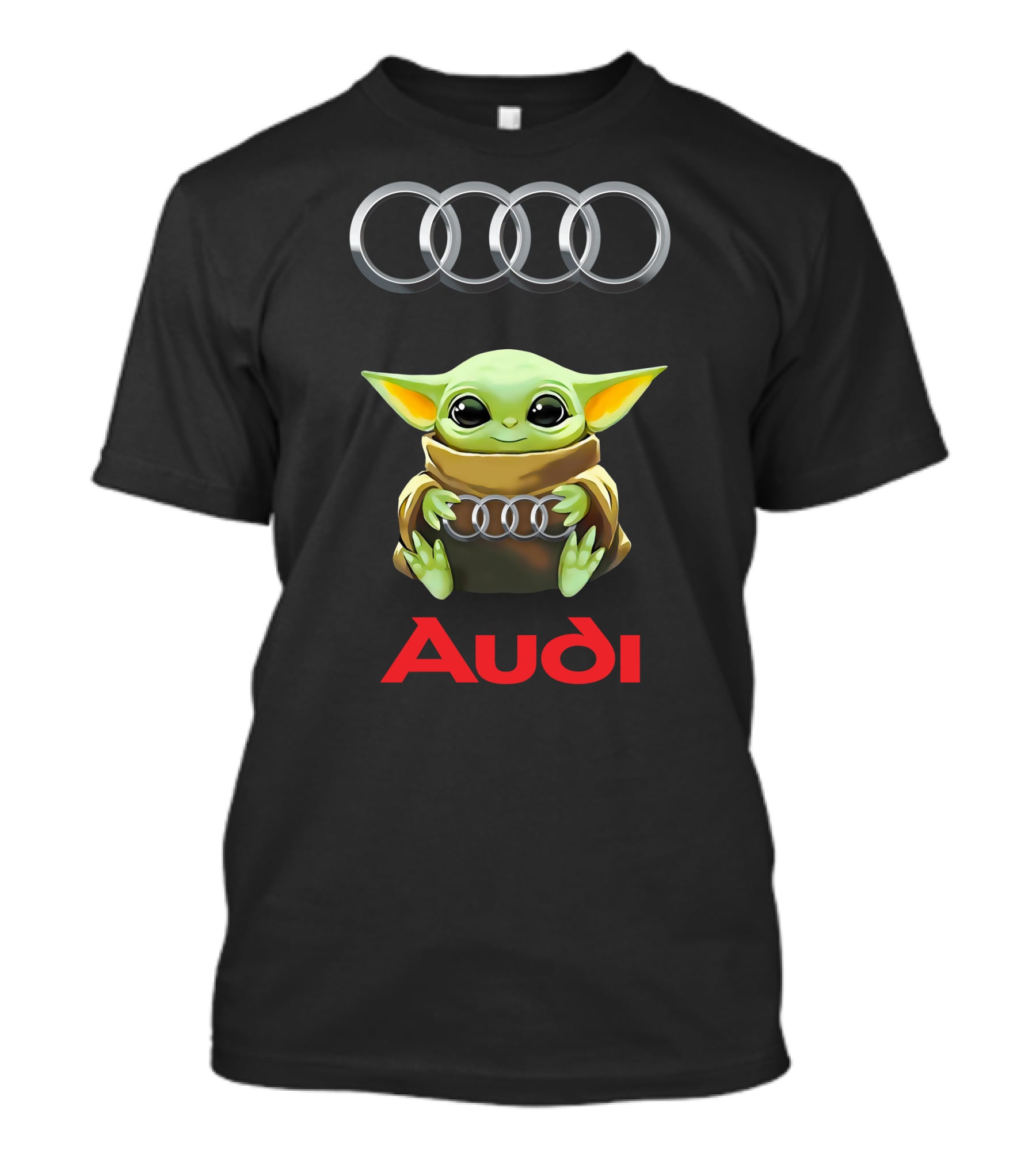 Star Wars Baby Yoda Holding Audi Rings With Audi Branding T-Shirt