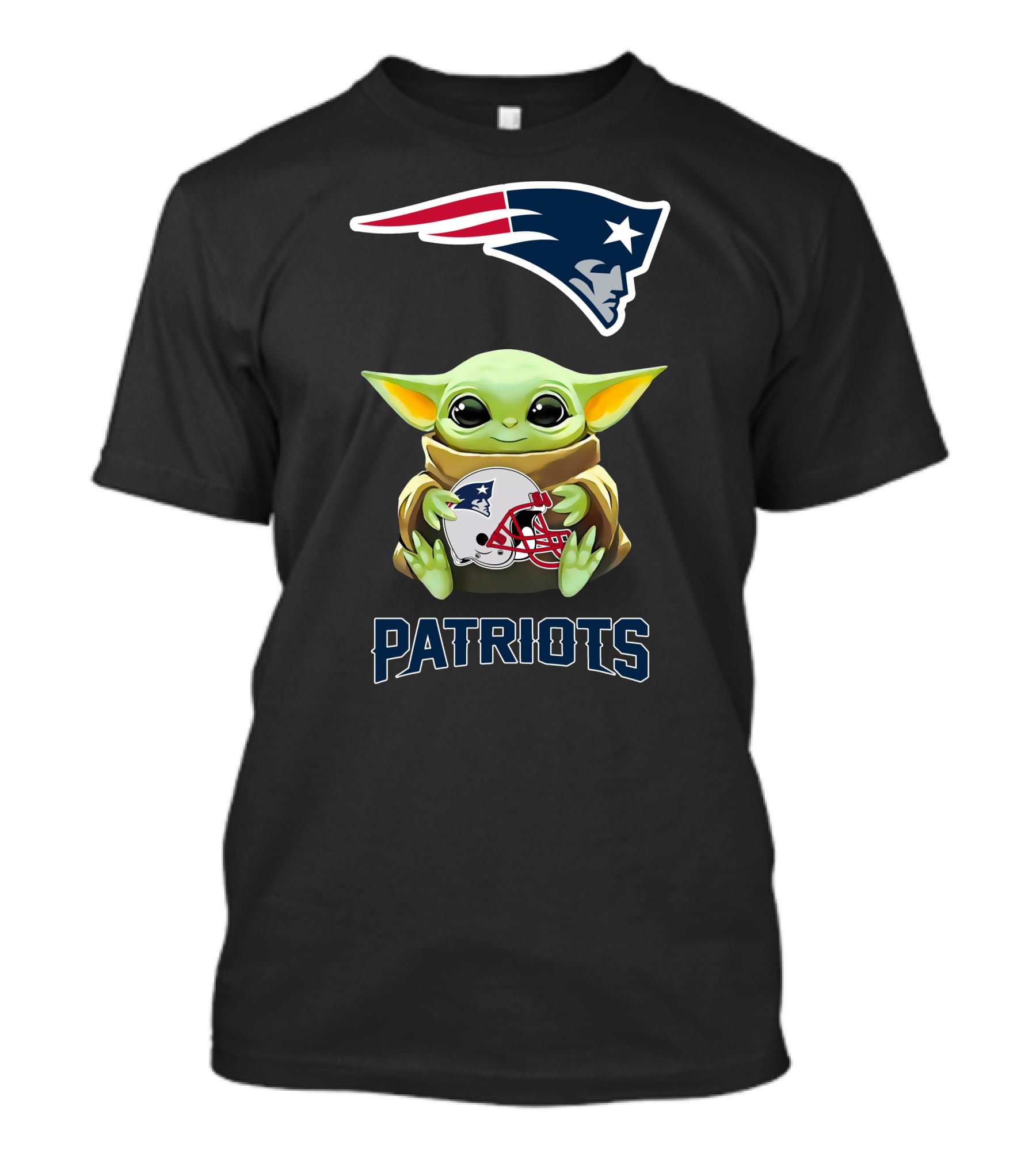 Star Wars Baby Yoda New England Patriots Logo And Helmet Hug Patriots T-Shirt