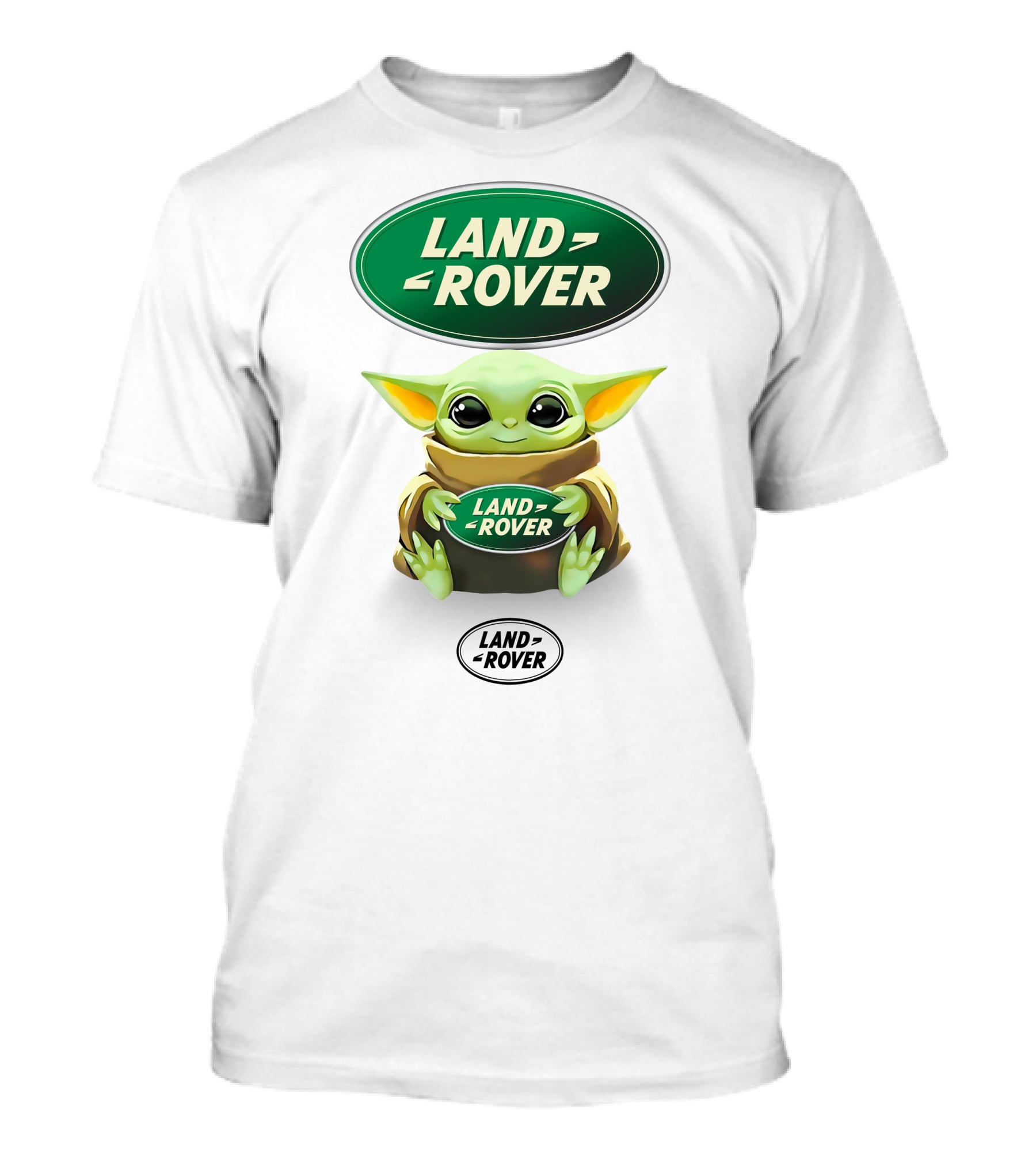 Baby Yoda Land Rover Green Logo Hug T-Shirt