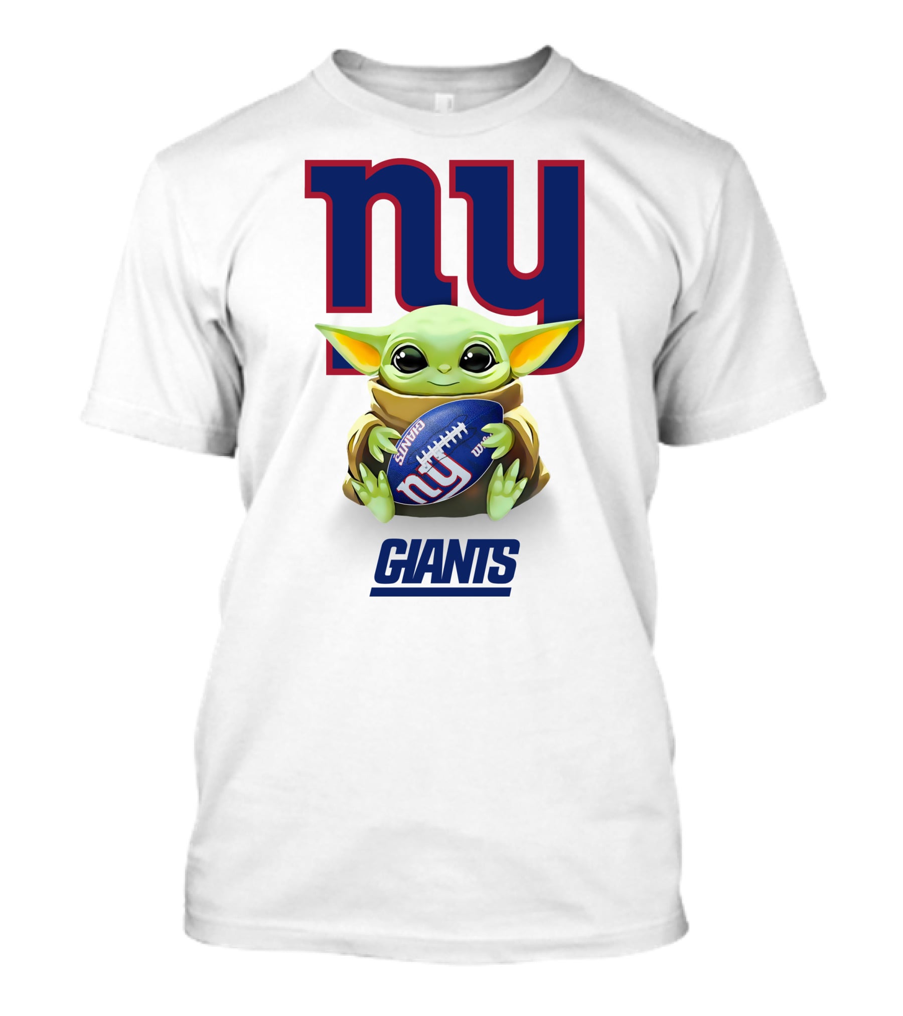 Star Wars Baby Yoda New York Giants Football Hug T-Shirt