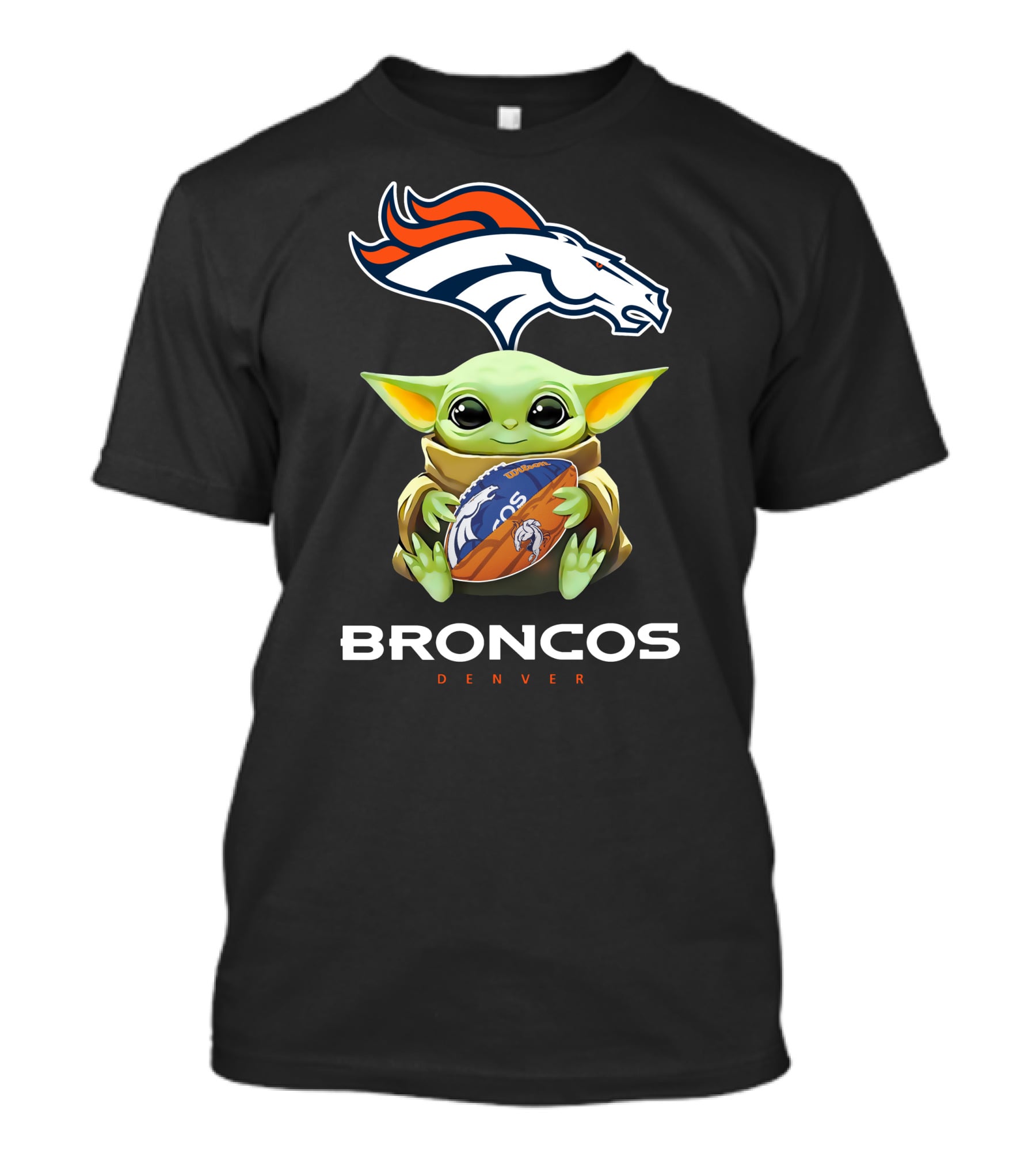 Grogu Hug Broncos Denver Football Tailgate T-Shirt