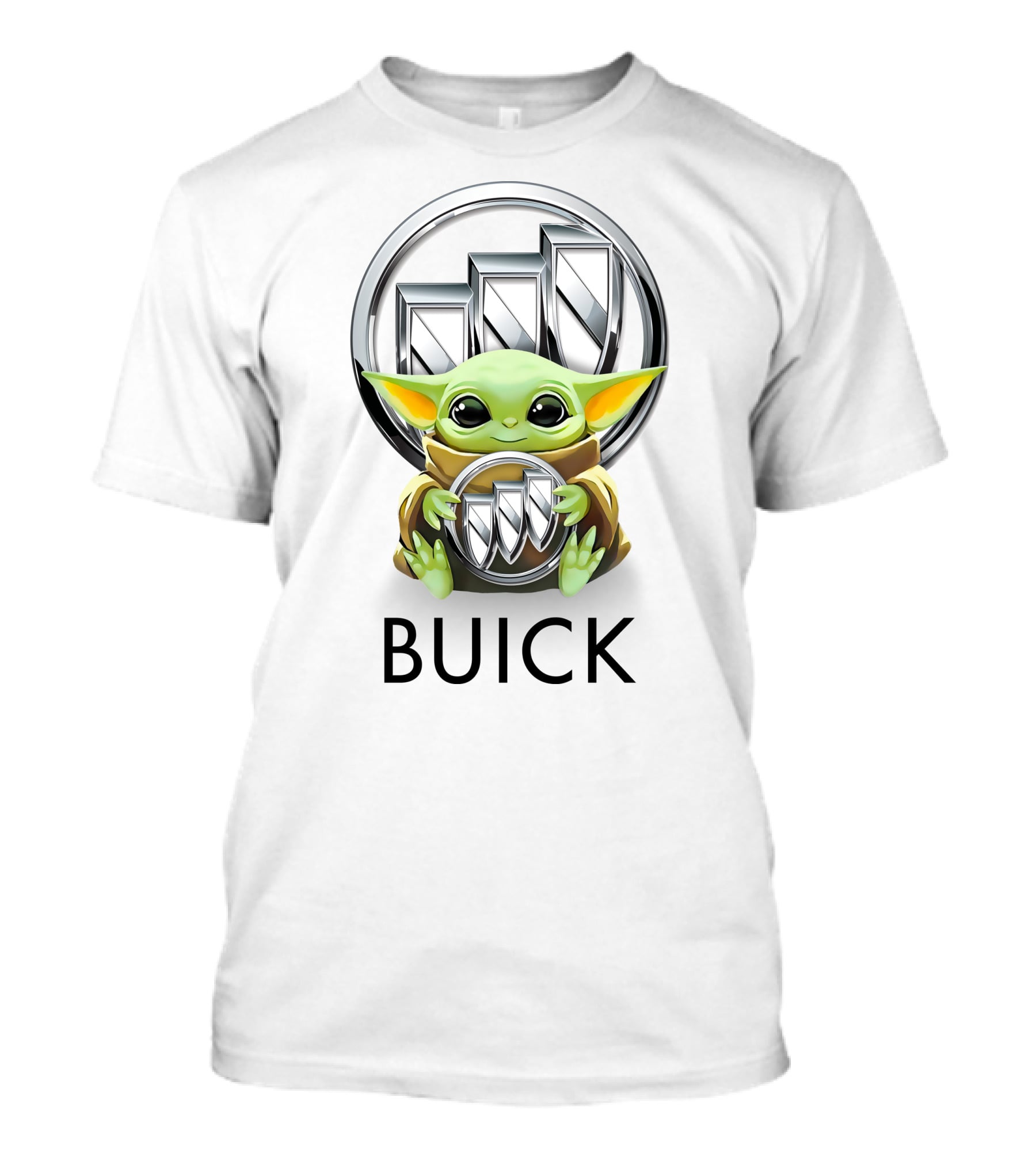 Grogu Hug Buick Emblem White T-Shirt
