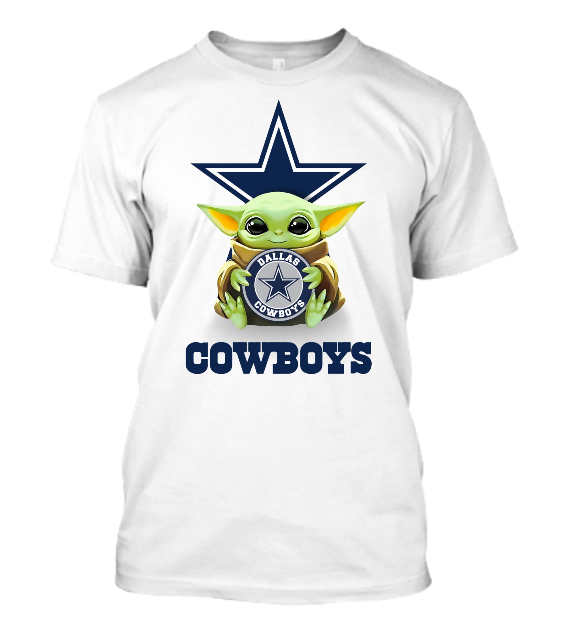 Grogu Holding Dallas Cowboys Emblem With Star T-Shirt