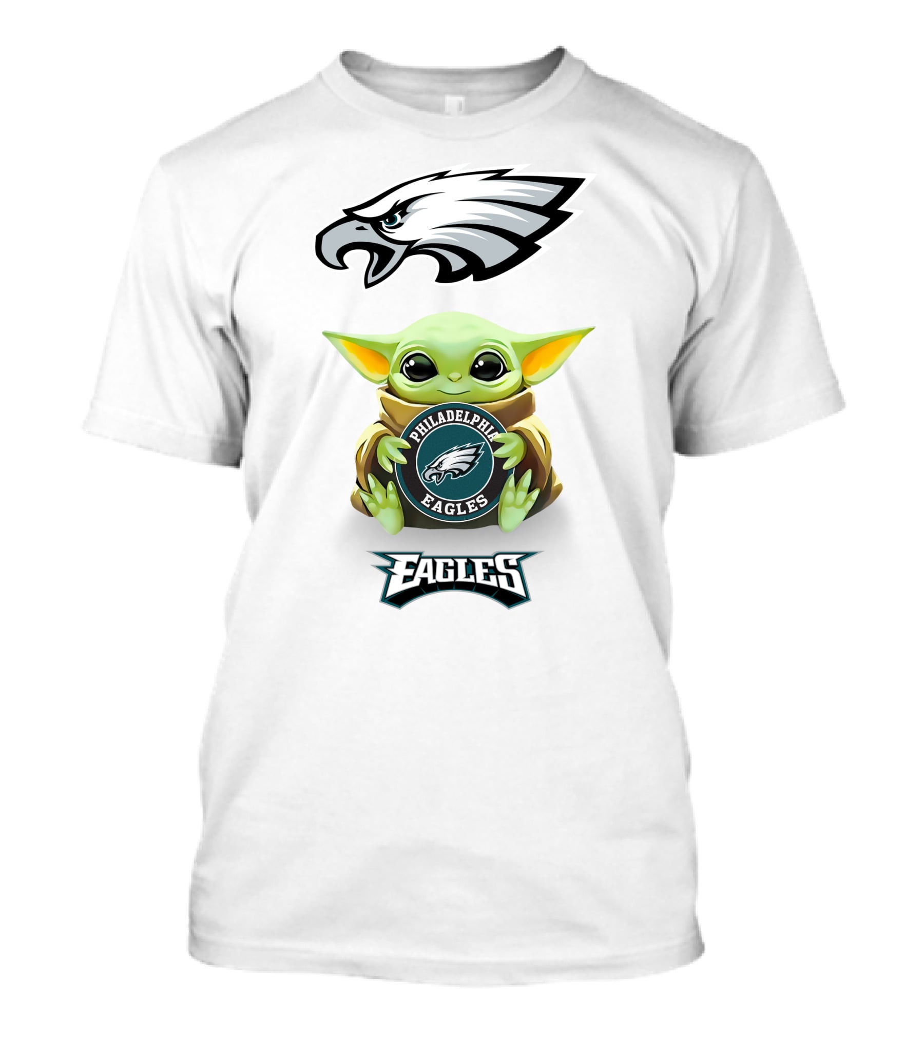 Grogu Holding Philadelphia Eagles Emblem T-Shirt