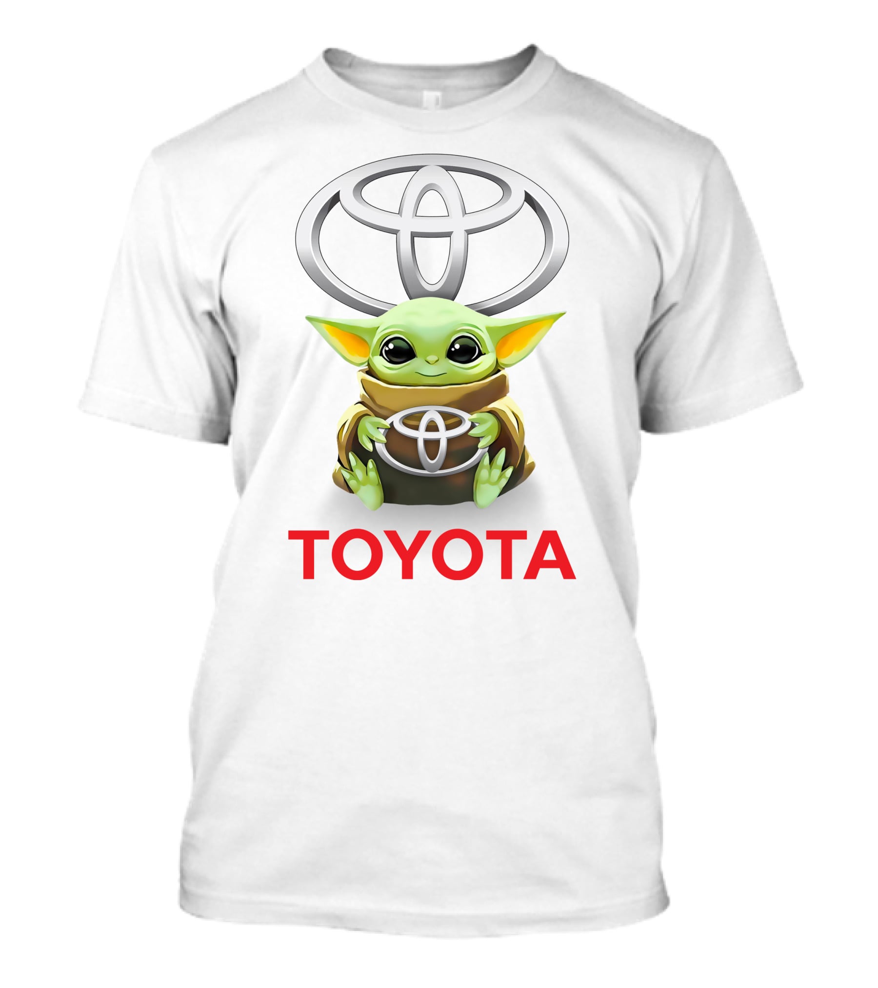 Grogu Hug Toyota Logo White T-Shirt