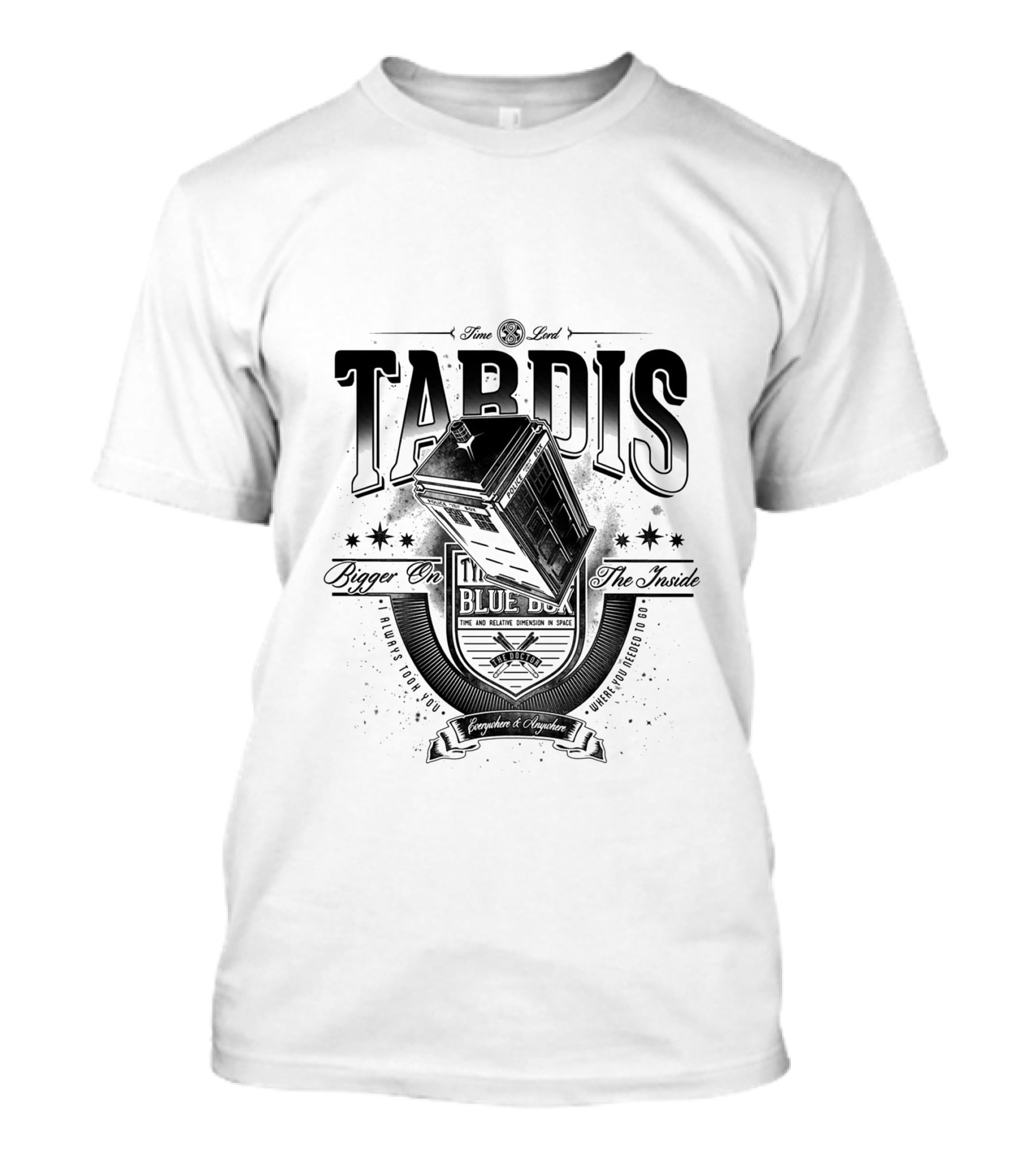 Tardis Time Lord Bigger On The Inside Blue Box Courage Of Gallifrey T-Shirt