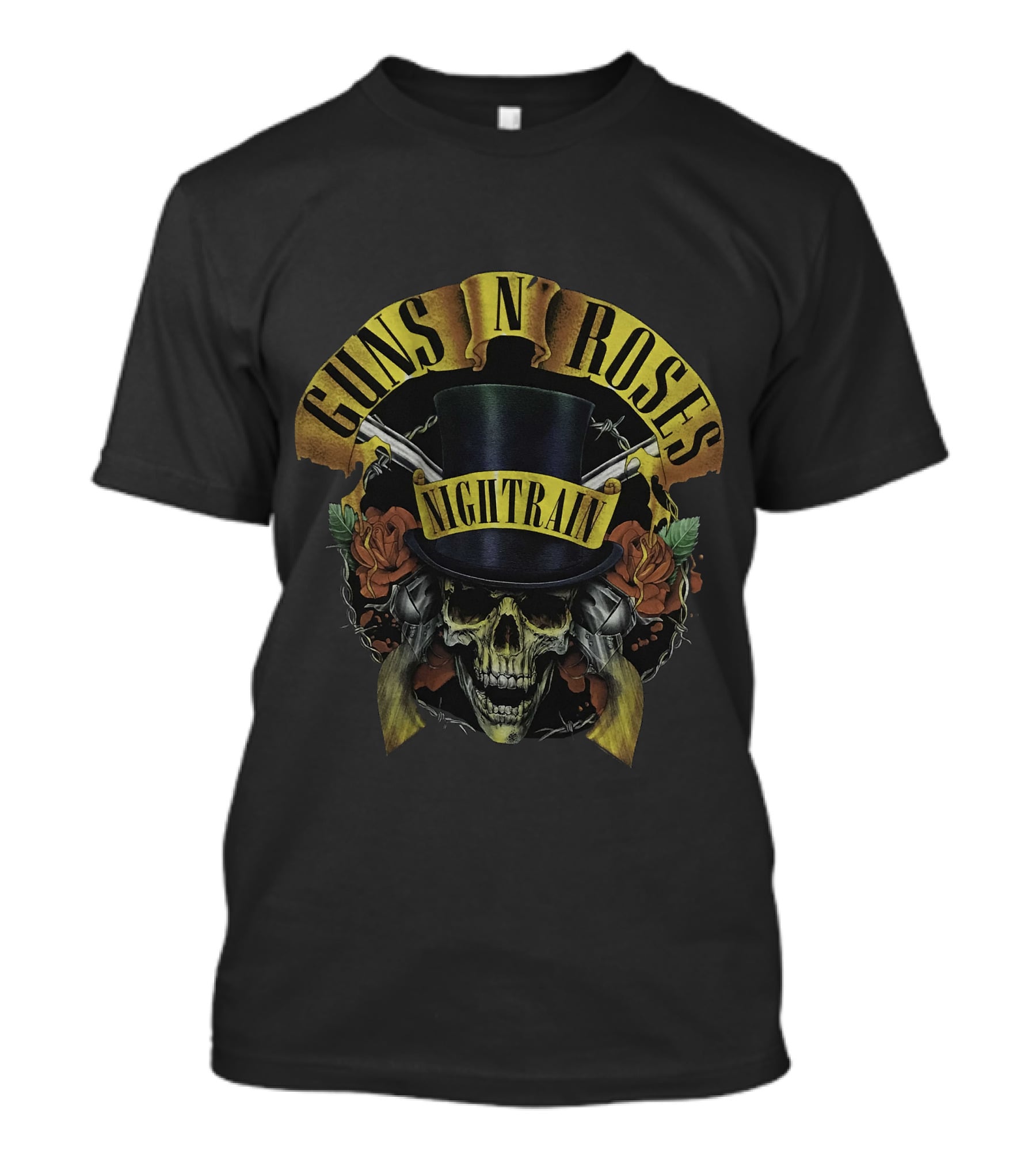 Guns N' Roses Nightrain Skull Roses Top Hat T-Shirt