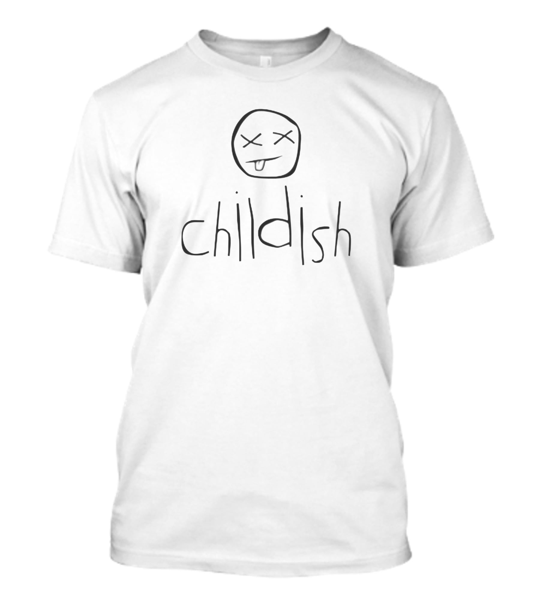 Childish Text With Tongue-Out Doodle Face T-Shirt