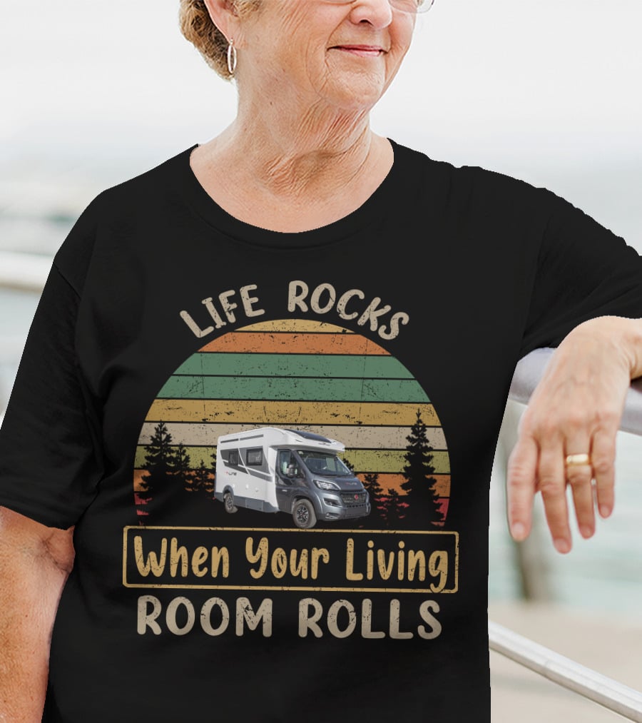 LIFE ROCKS When Your Living ROOM ROLLS Roller TeamLine 590 T-Shirt
