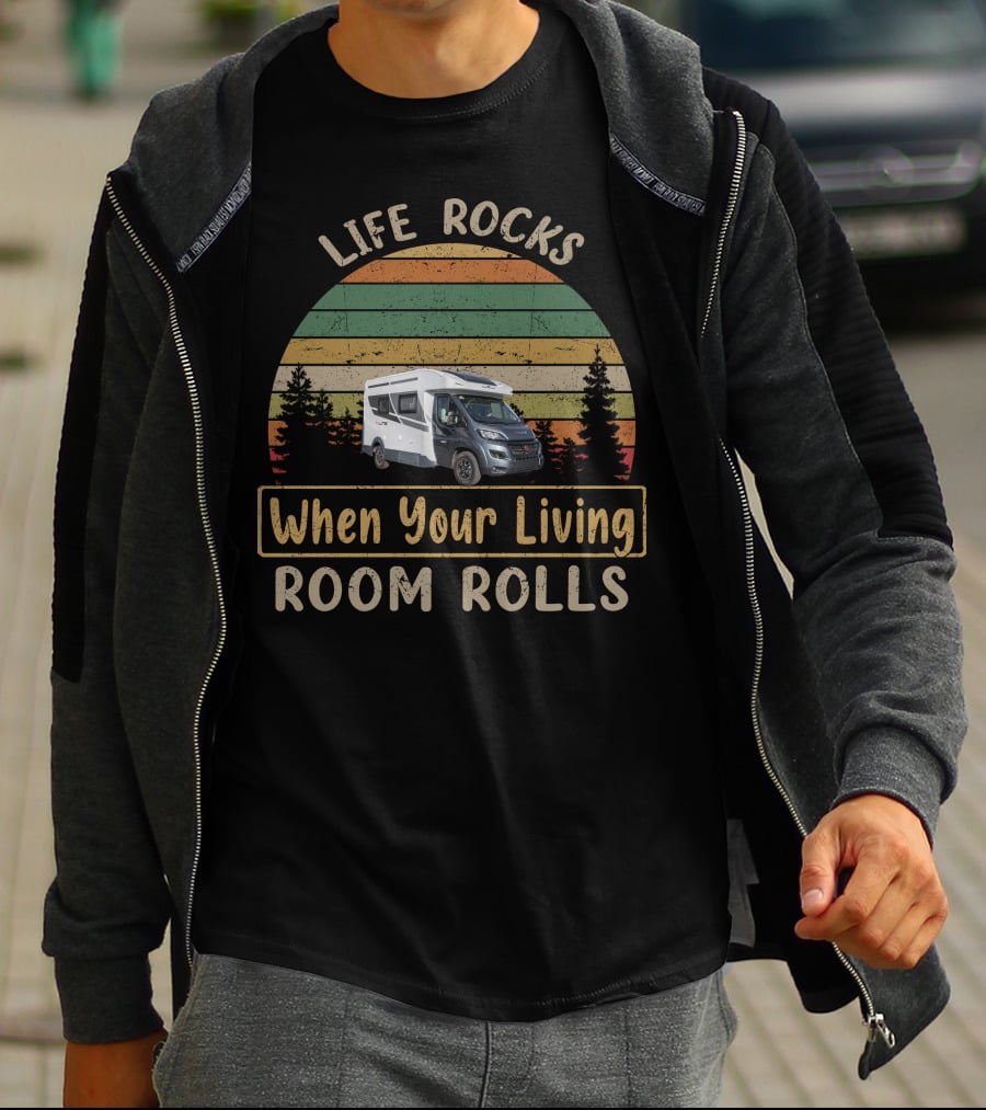 LIFE ROCKS When Your Living ROOM ROLLS Roller TeamLine 590 T-Shirt