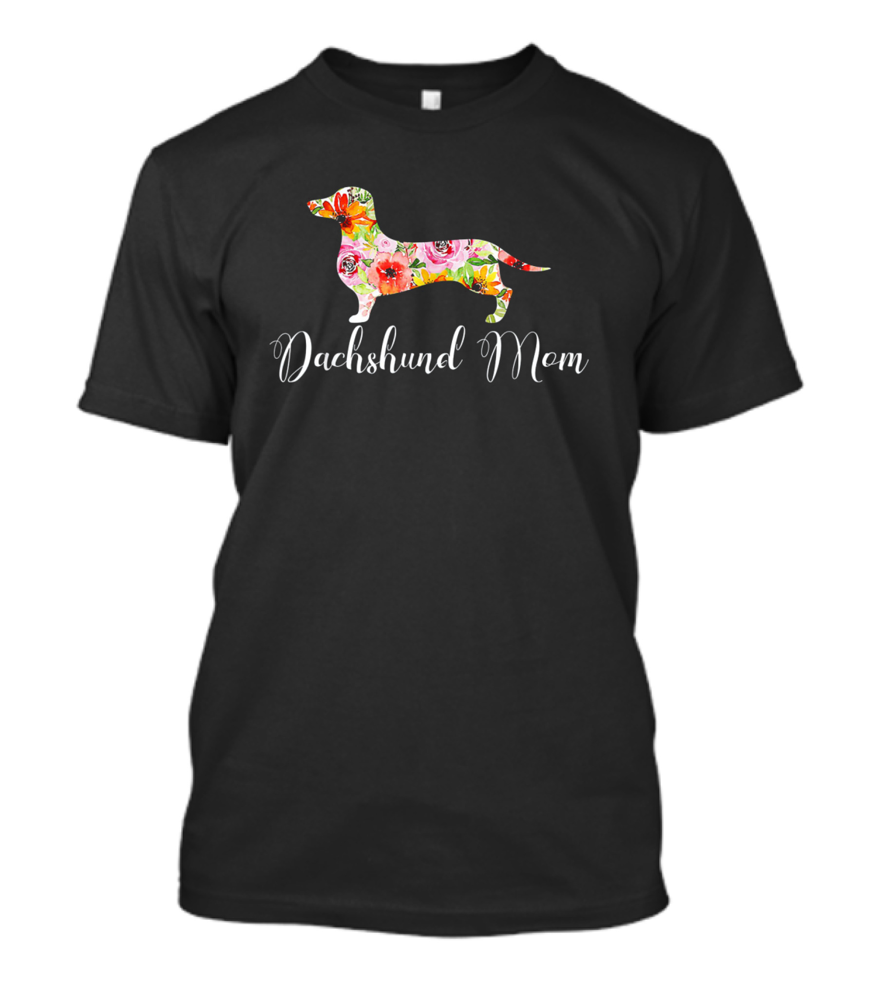 Dachshund Mom Floral Doxie Dog Graphic Cute T-Shirt