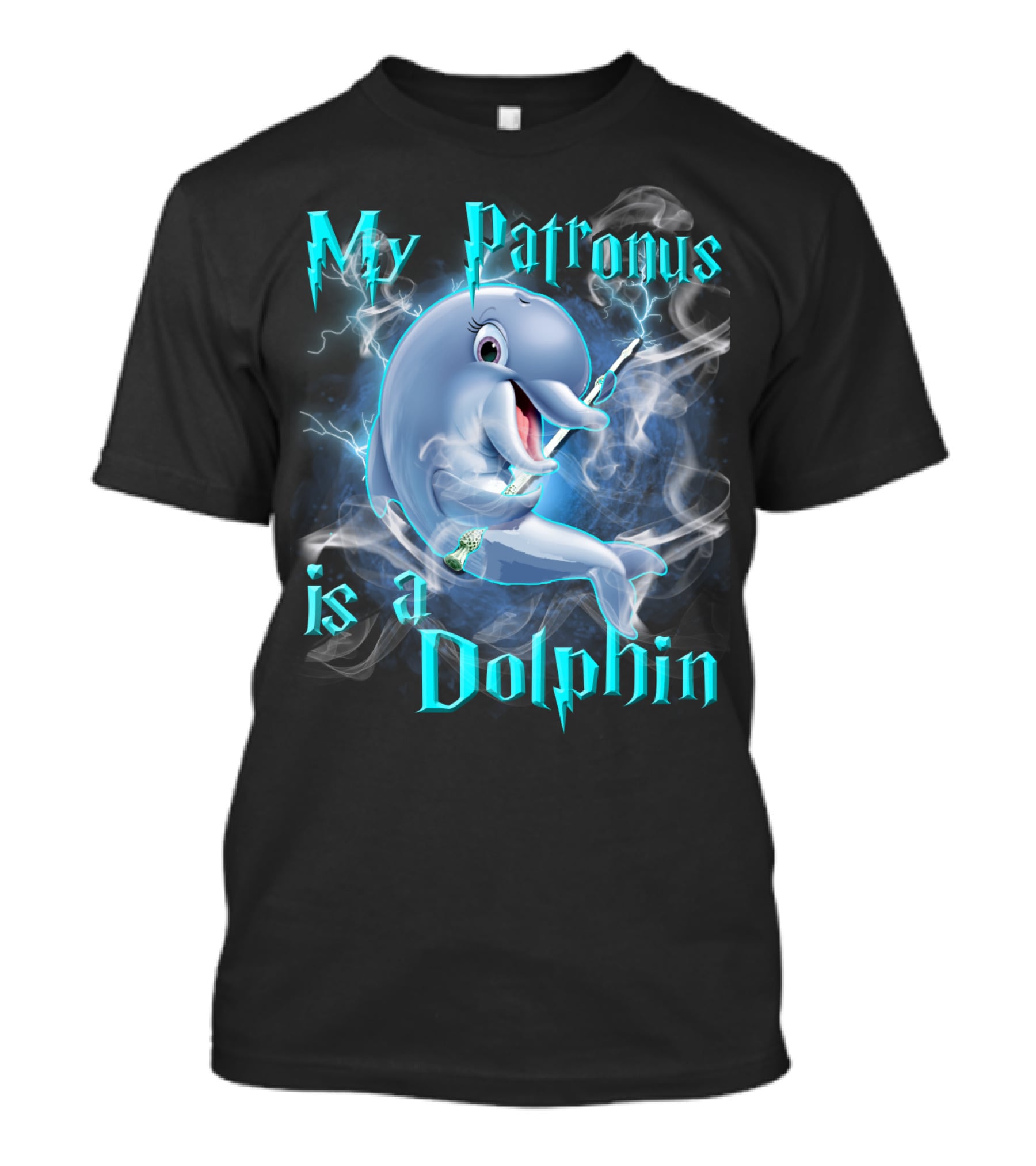 My Patronus Is A Dolphin Magic Parody Lightning T-Shirt