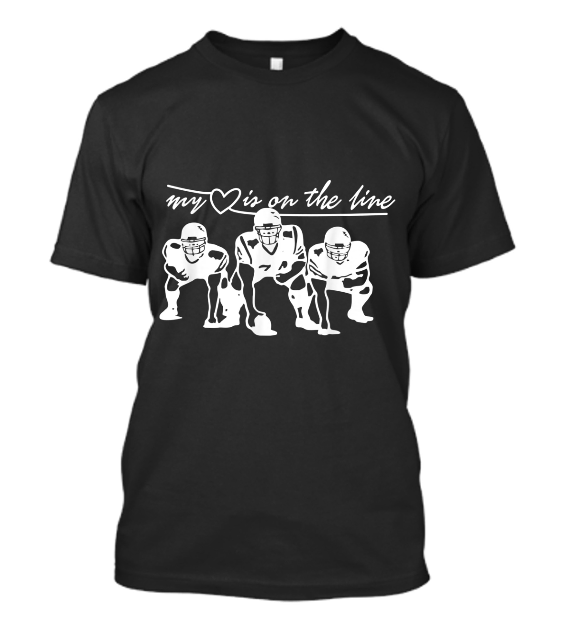 My Heart Is On The Line Football Offensive Lineman T-Shirt
