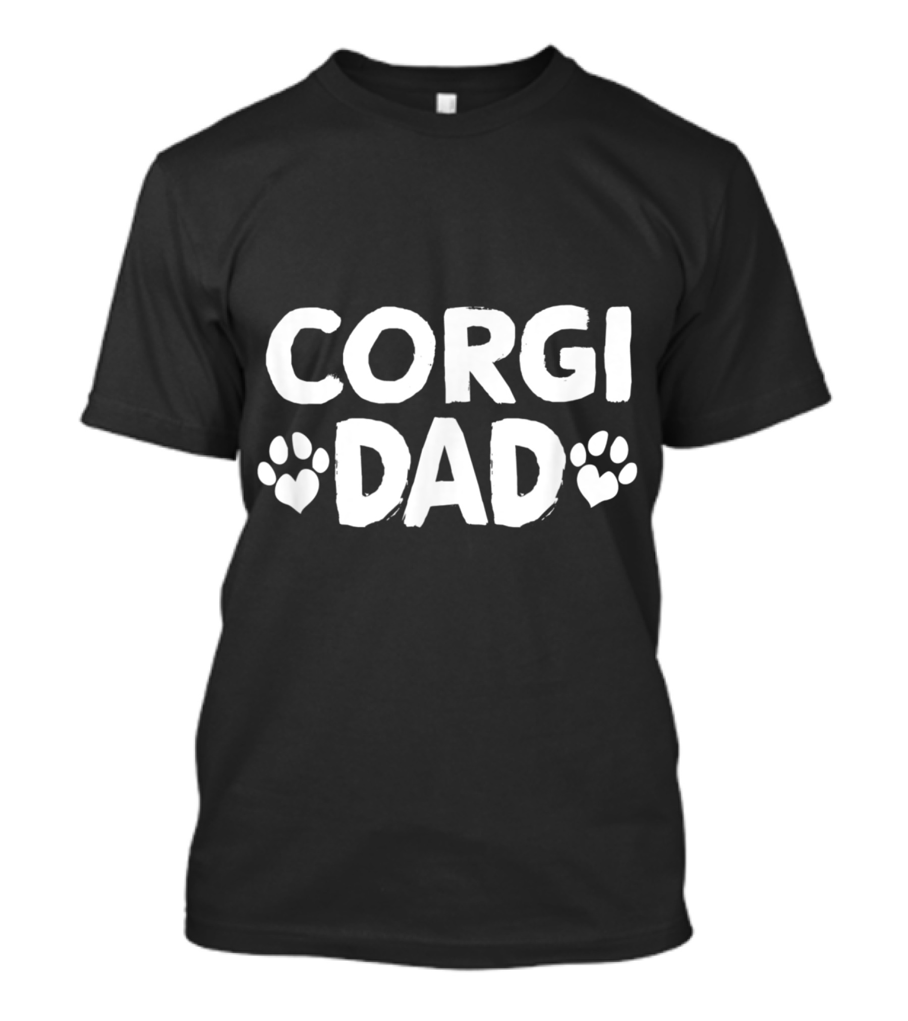 Corgi Dad Paw Print Heart T-Shirt