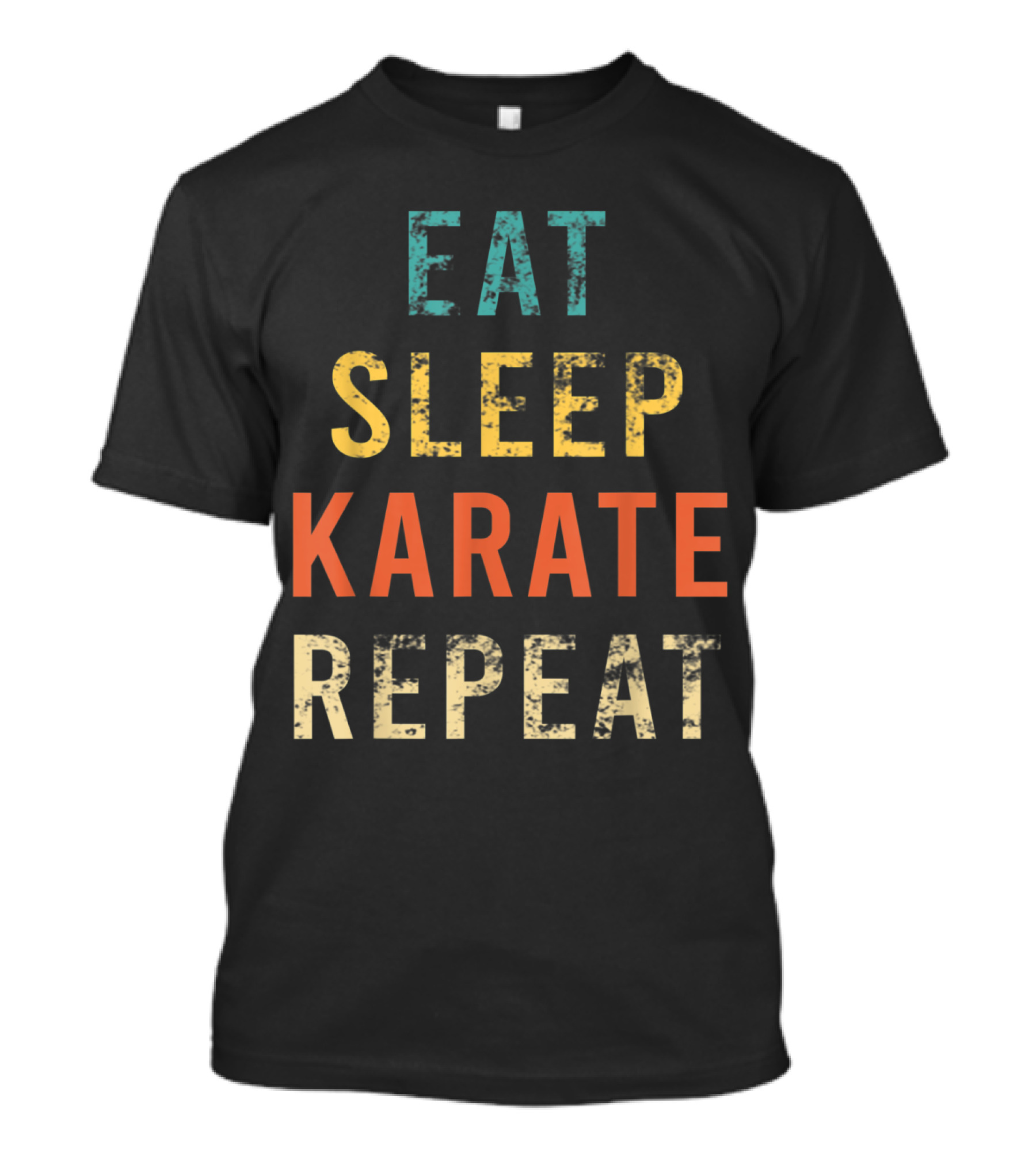 Eat Sleep Karate Repeat Retro Karate Fan Coach Trainer T-Shirt