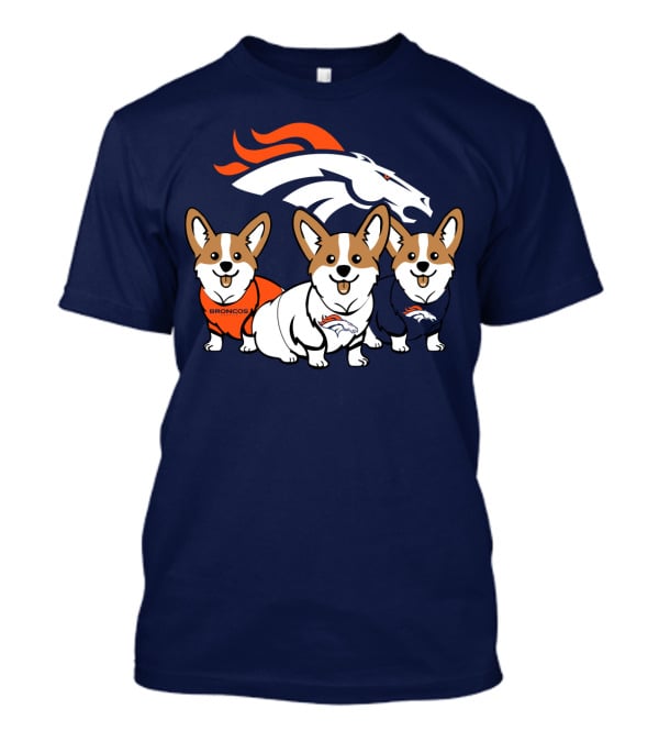 Denver Broncos Corgi Trio T-Shirt