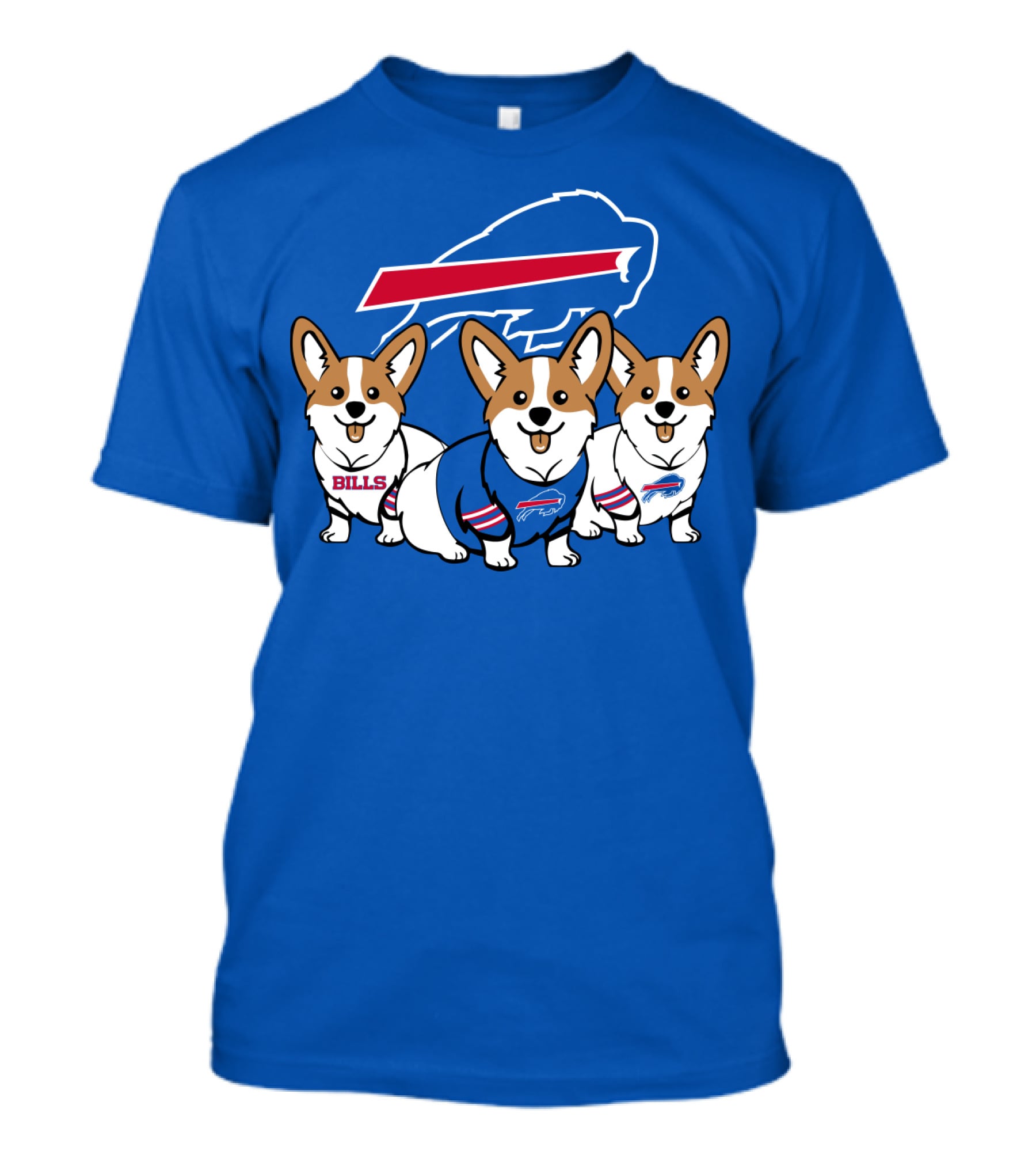 Buffalo Bills Corgi Trio Blue T-Shirt