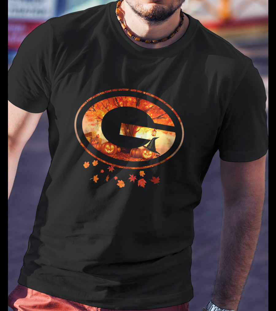 G Autumn Pumpkins Halloween Leaves T-Shirt