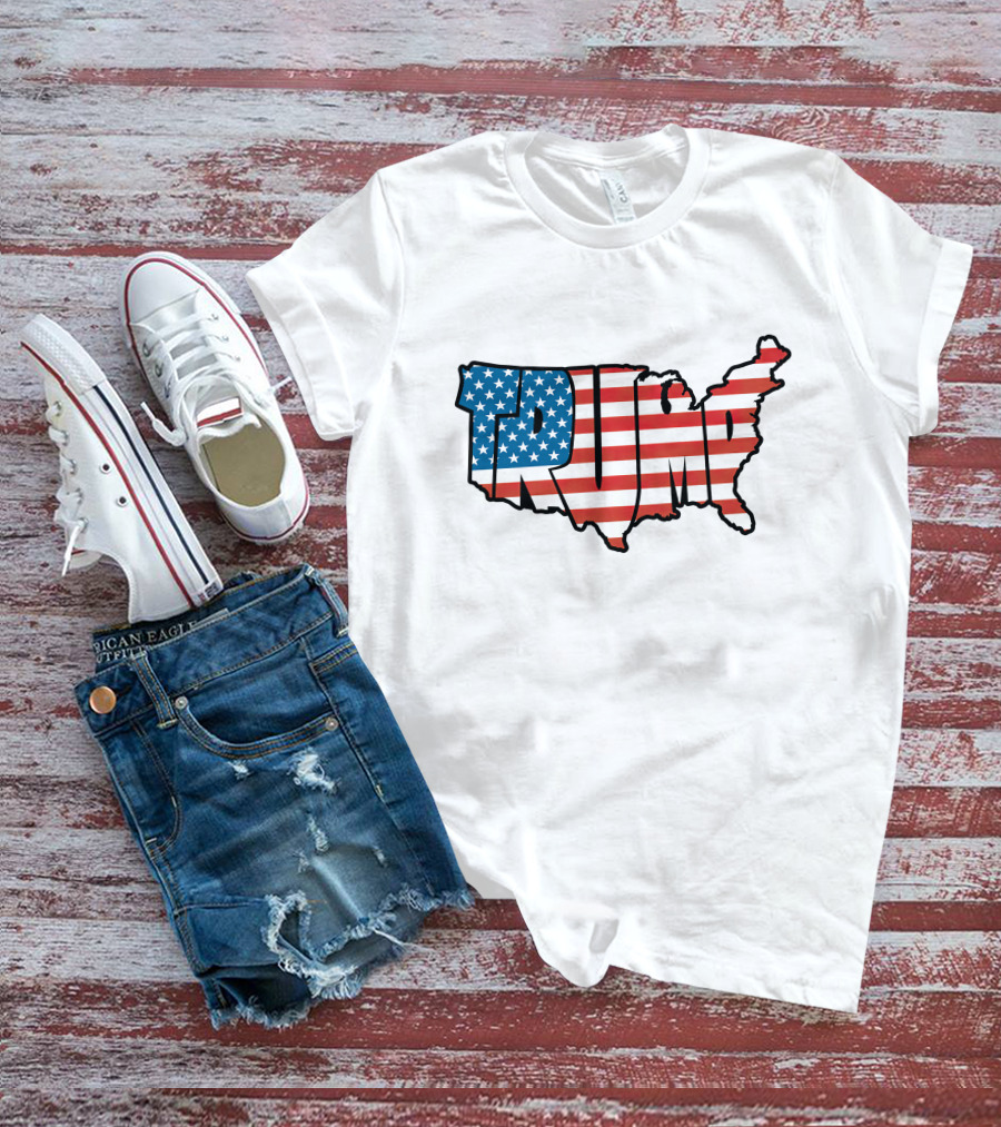 Trump Usa Flag Map T-Shirt