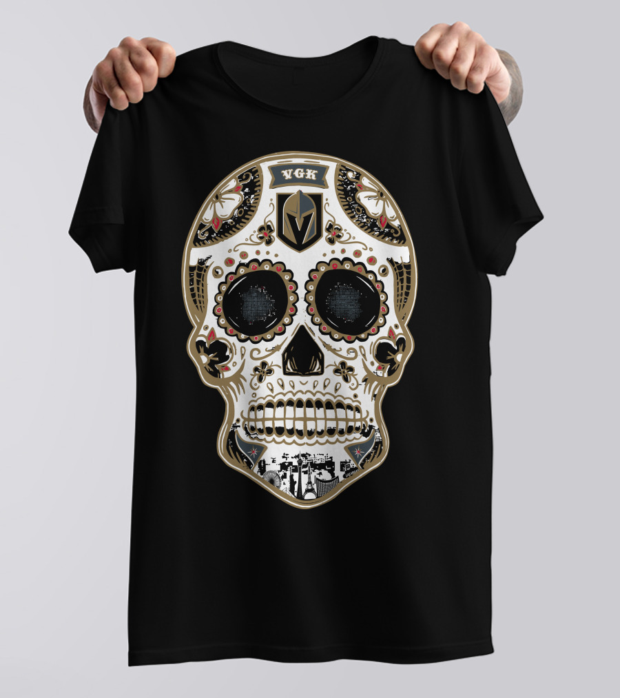 Vgk Sugar Skull Golden Knights T-Shirt