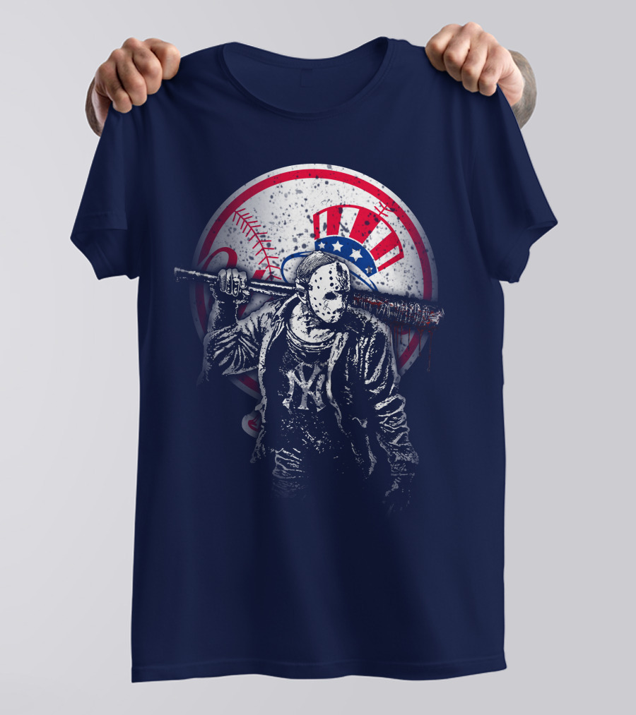 New York Baseball Icon With Mask And Bat T-Shirt