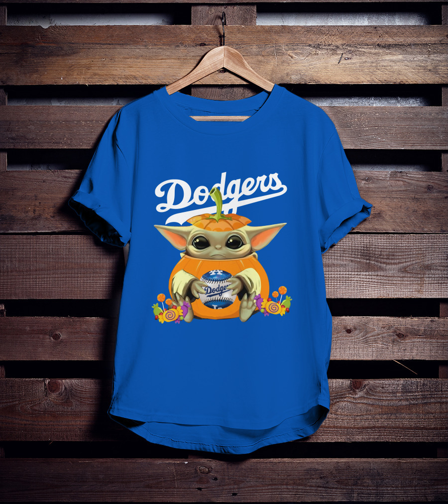 Dodgers Baby Yoda Pumpkin Halloween T-Shirt