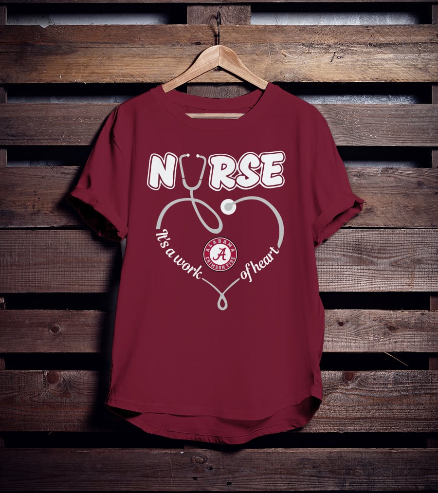 Nurse It's A Work Of Heart Alabama Crimson Tide T-Shirt