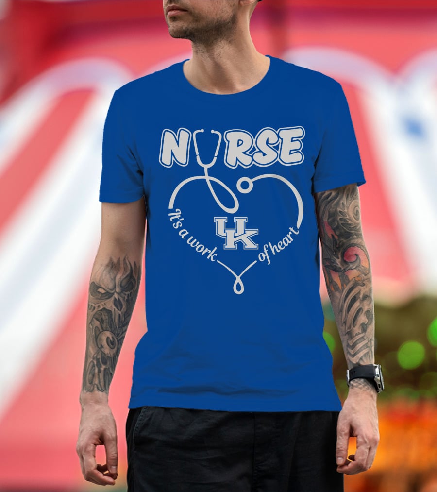 Nurse It's A Work Of Heart Uk Stethoscope T-Shirt