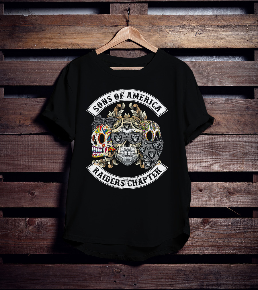 Sons Of America Raiders Chapter Skull Art T-Shirt
