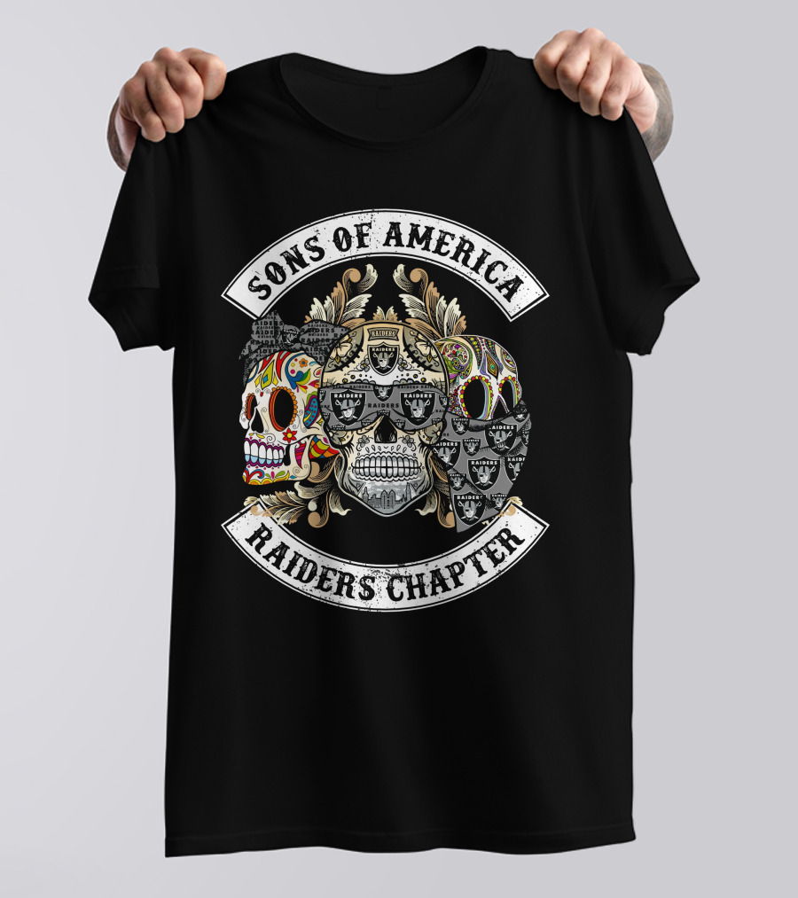 Sons Of America Raiders Chapter Skull Art T-Shirt