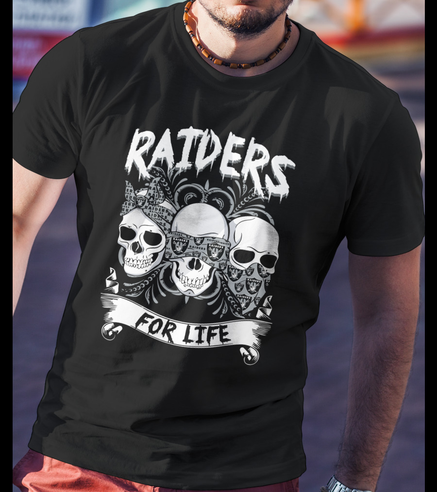 Raiders For Life Skulls T-Shirt
