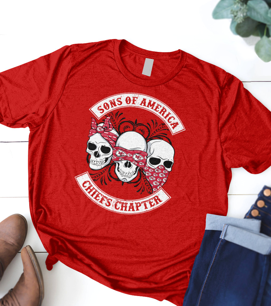 Sons Of America Chiefs Chapter Skulls T-Shirt