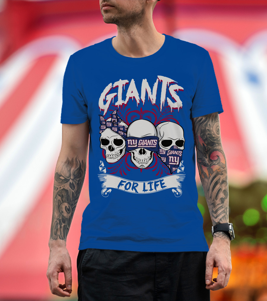 Giants Ny Giants Skulls For Life T-Shirt