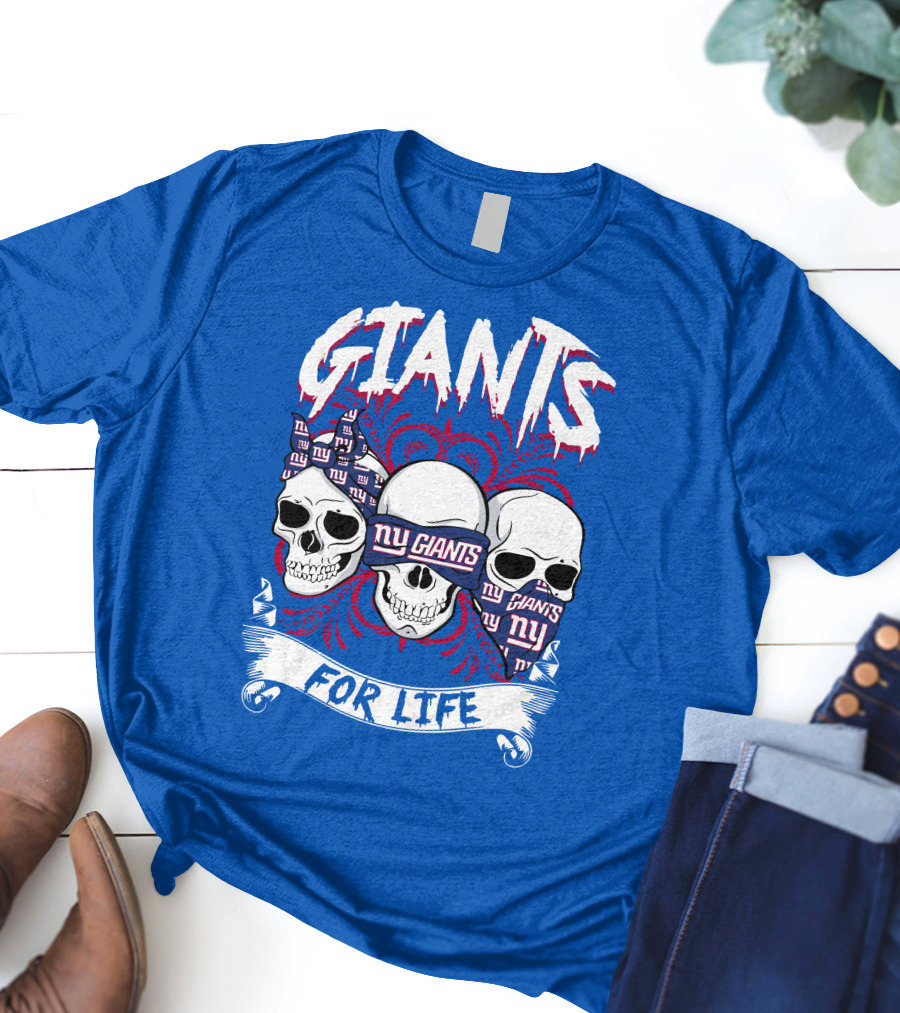 Giants Ny Giants Skulls For Life T-Shirt
