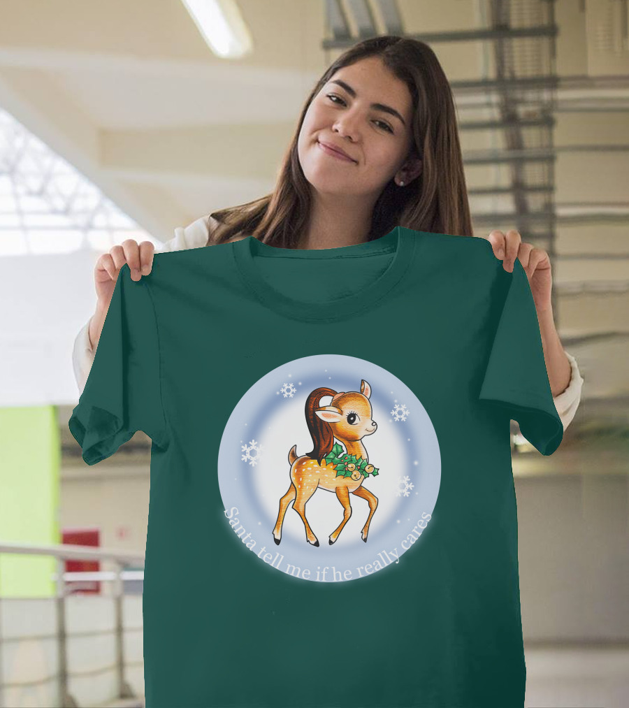 Santa Tell Me If He Really Cares Ariana Grande Merch T-Shirt