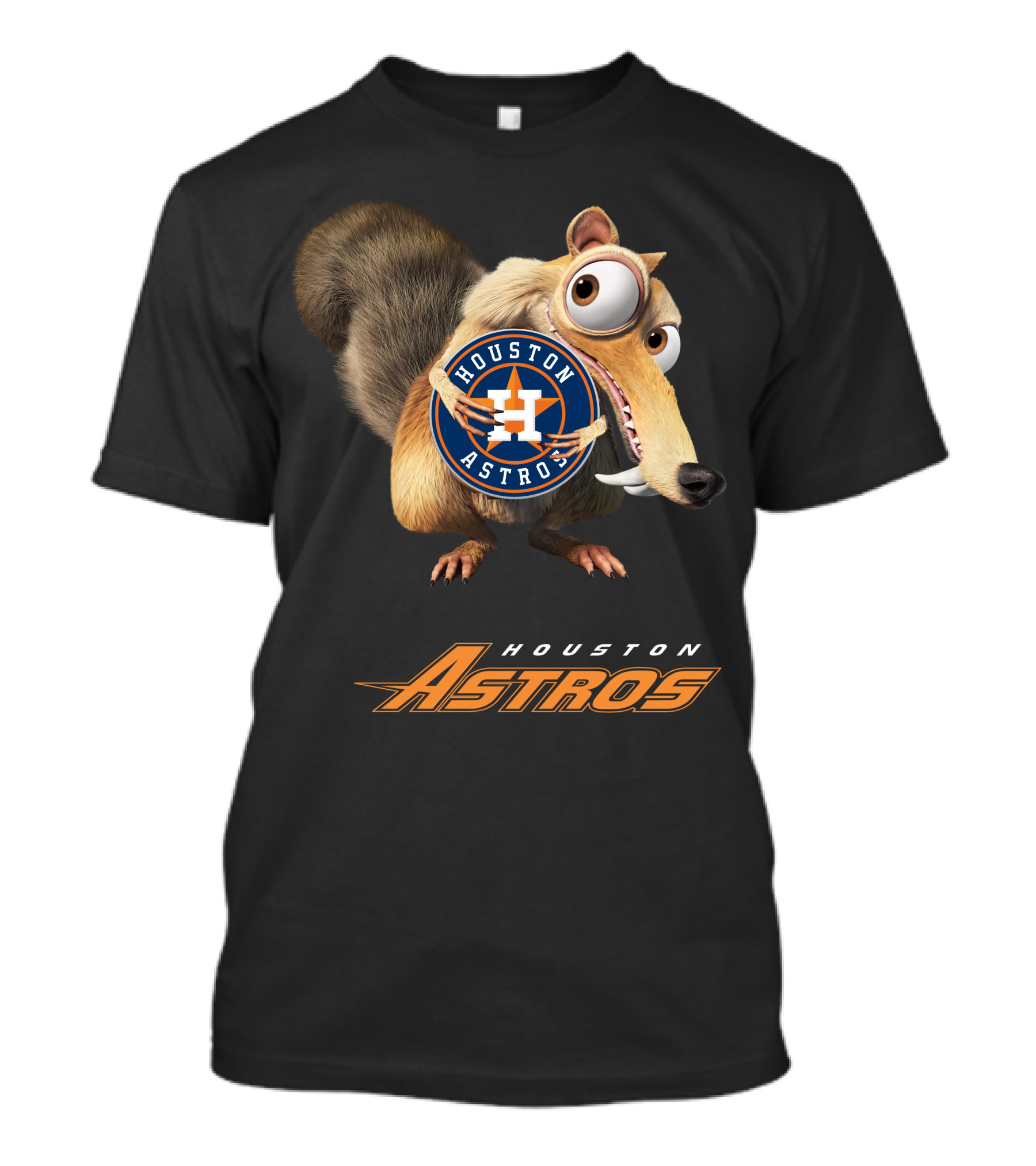 Houston Astros Ice Age Crossover With Scrat Holding T-Shirt